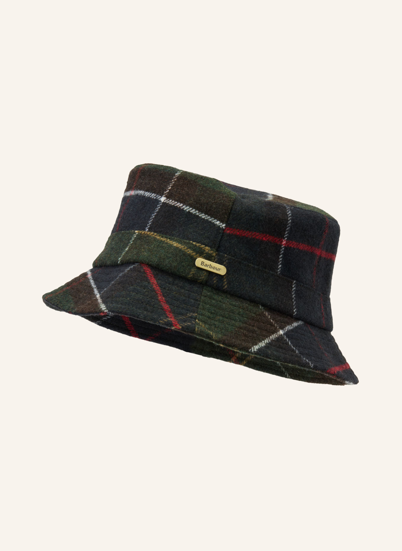 Barbour Klobouk Bucket-Hat HEIDI: TMAVĚ ŠEDÁ / ČERVENÁ / TMAVĚ ZELENÁ