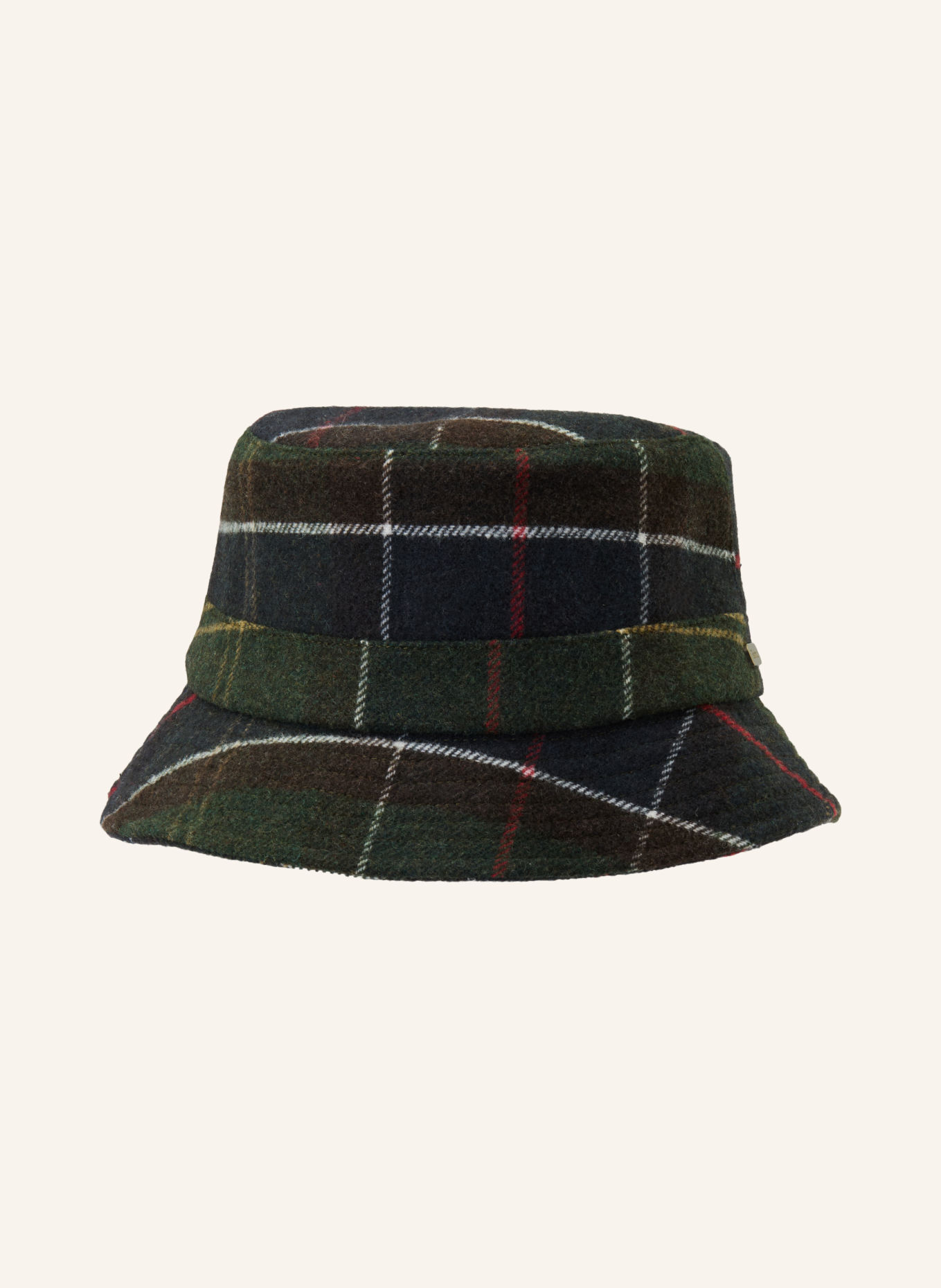 Barbour Klobouk Bucket-Hat HEIDI: TMAVĚ ŠEDÁ / ČERVENÁ / TMAVĚ ZELENÁ