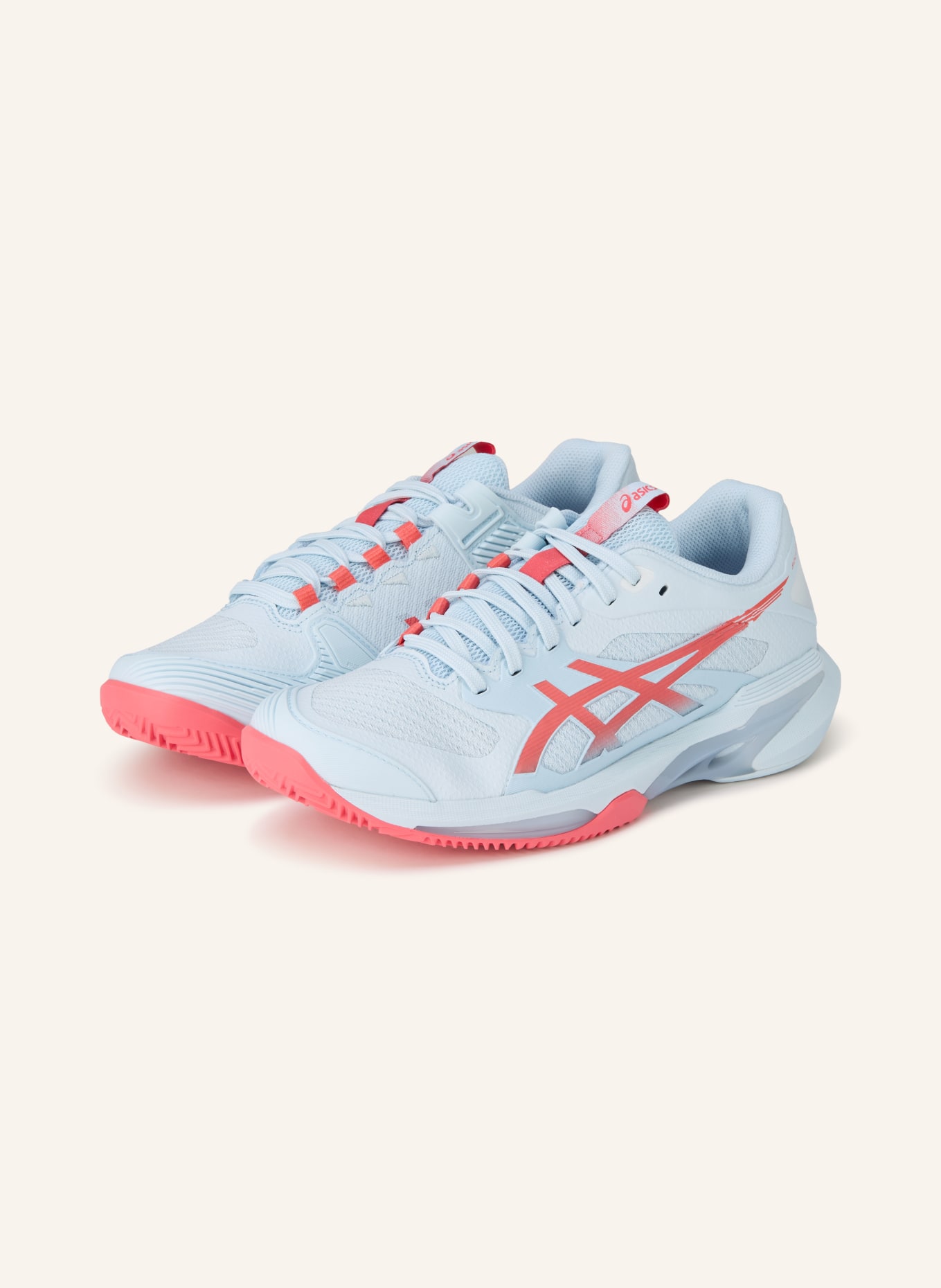 ASICS Chaussures de tennis SOLUTION SPEED FF 4 CLAY: BLEU CLAIR / ROUGE CLAIR