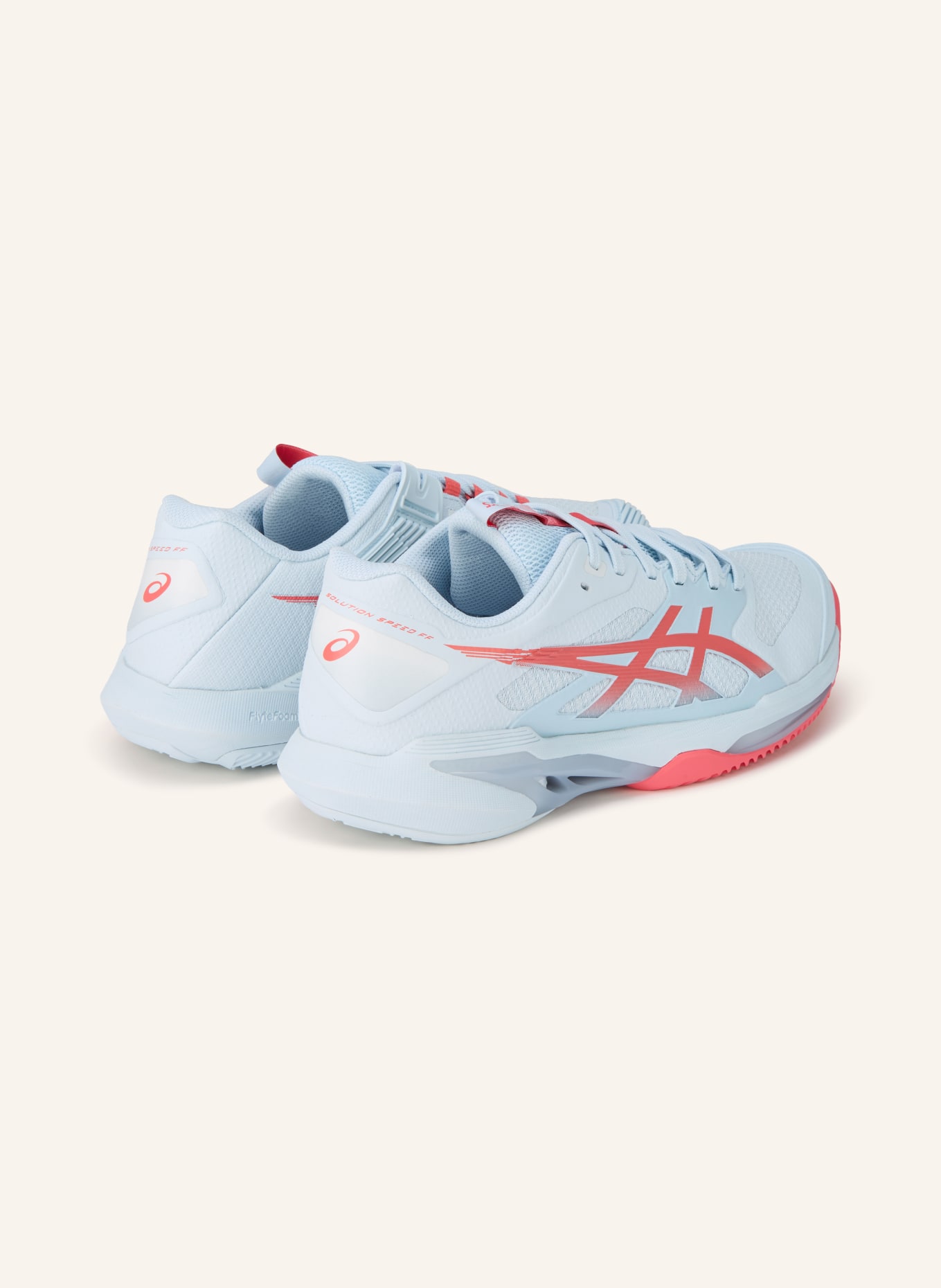 ASICS Chaussures de tennis SOLUTION SPEED FF 4 CLAY: BLEU CLAIR / ROUGE CLAIR