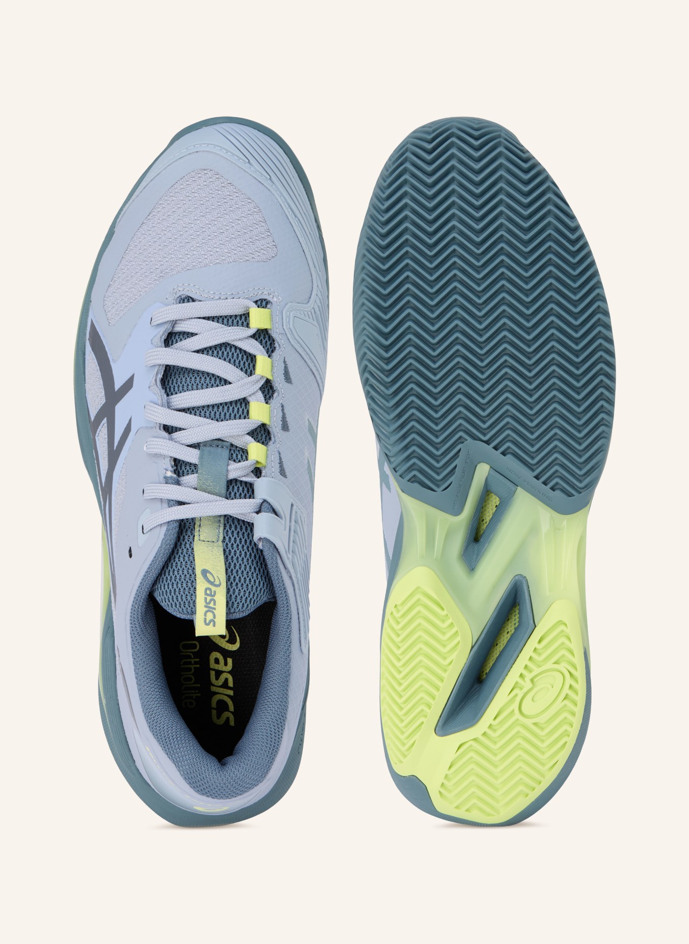 ASICS Tennisschuhe SOLUTION SPEED FF 4 CLAY: BLAUGRAU / GELB / DUNKELGRÜN