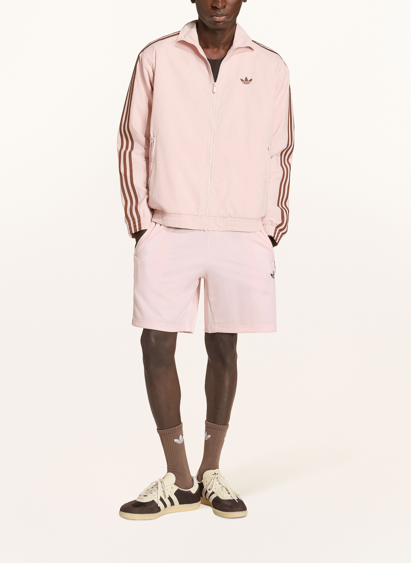adidas Originals Shorts 3-STRIPES LOOSE ENGINEERED: ROSÉ / SCHWARZ