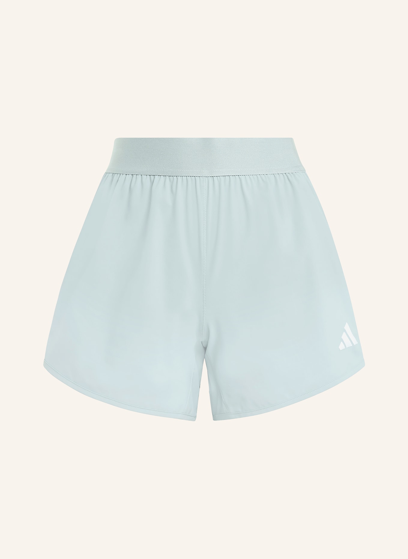 adidas PACER WORKOUT FLEX WOVEN Training Shorts: LIGHT GREEN / WHITE
