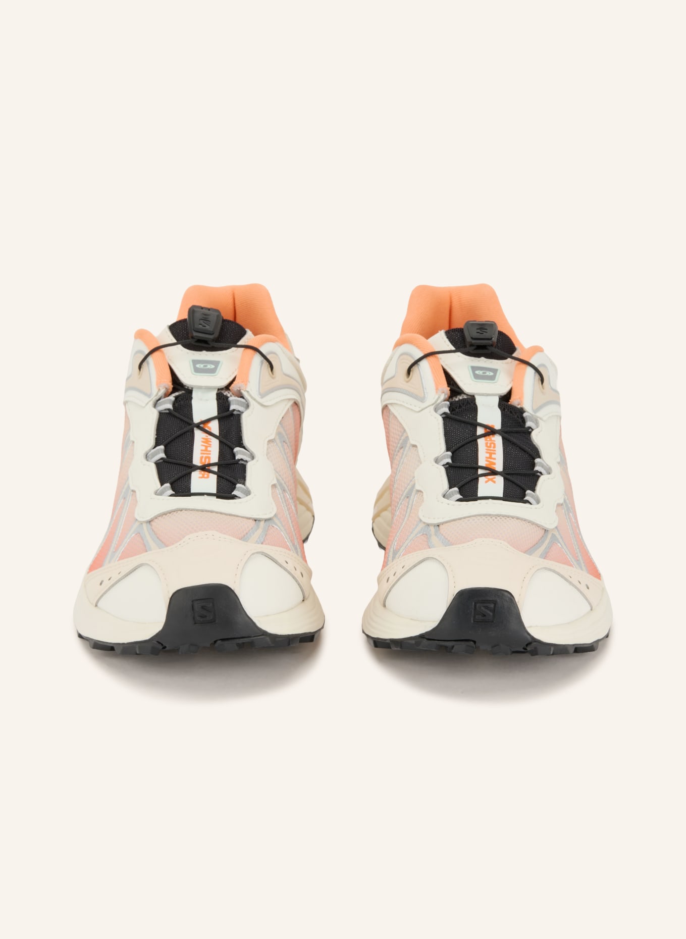 SALOMON Baskets XT-WHISPER: BLANC / ARGENT / ORANGE CLAIR