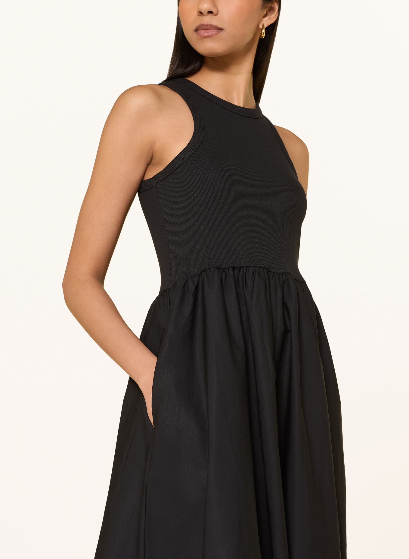 Y.A.S. Kleid im Materialmix: SCHWARZ