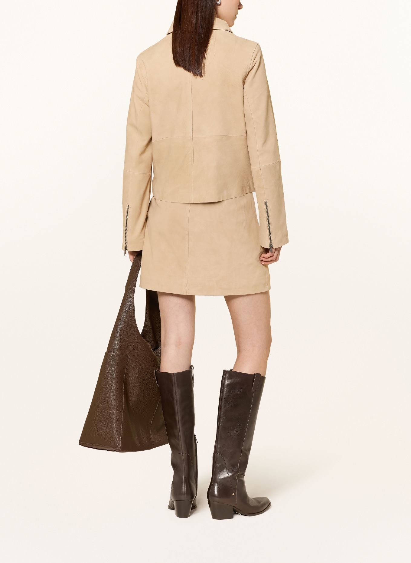 Y.A.S. Leren jas: LICHTBRUIN