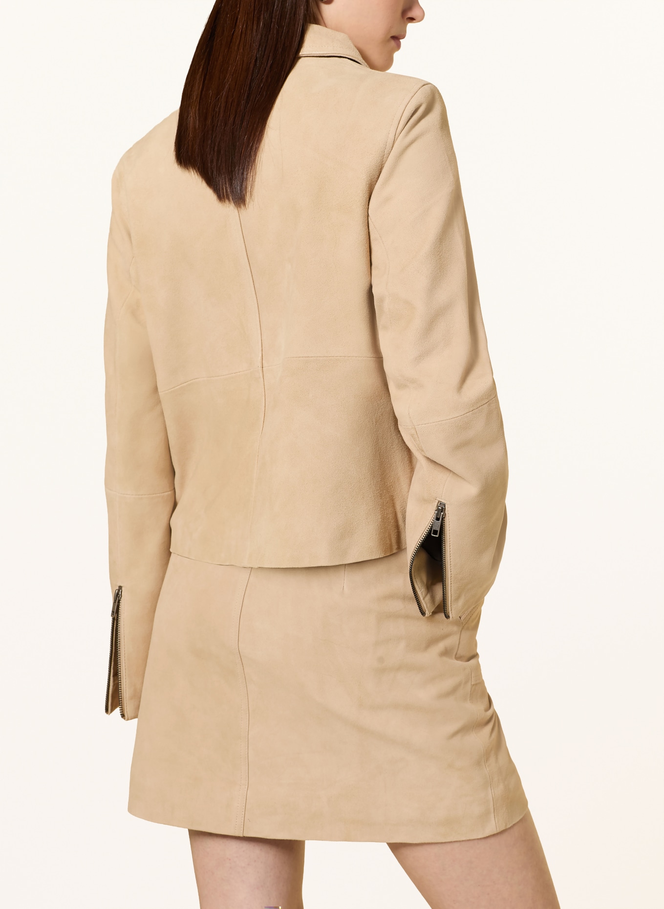 Y.A.S. Leren jas: LICHTBRUIN