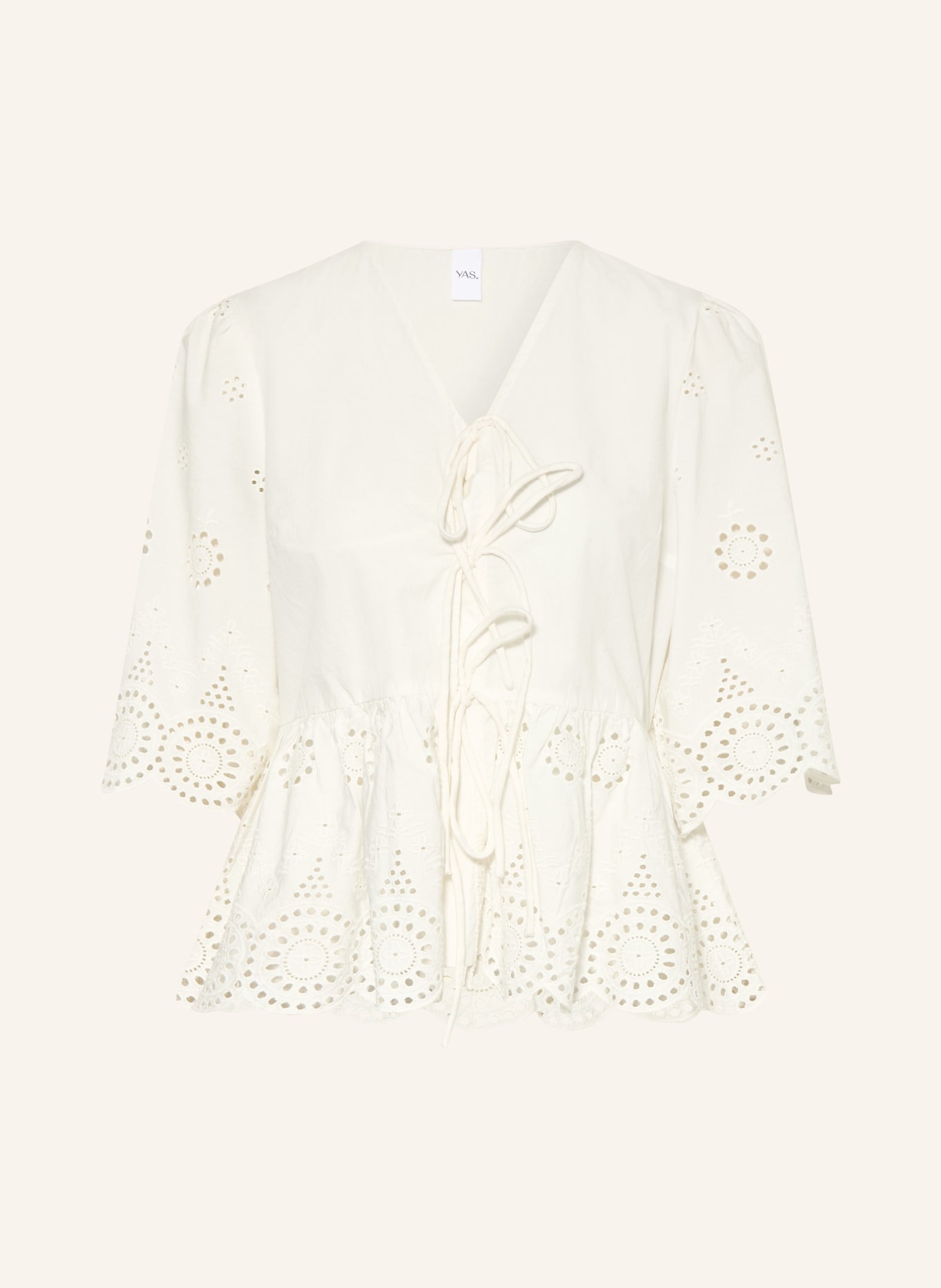 Y.A.S. Blouse with openwork lace: WHITE