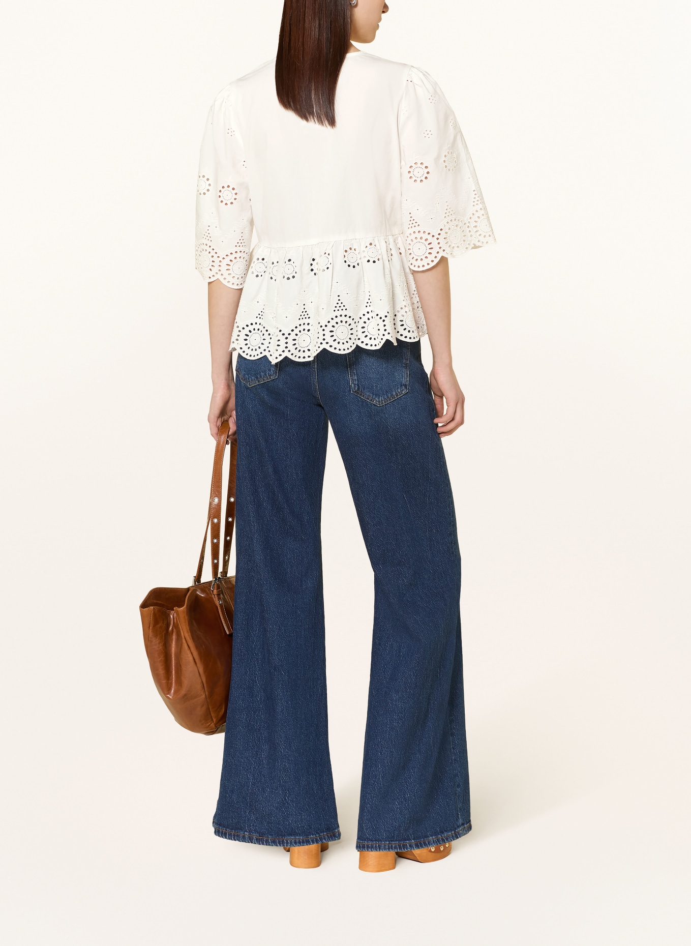 Y.A.S. Blouse with openwork lace: WHITE