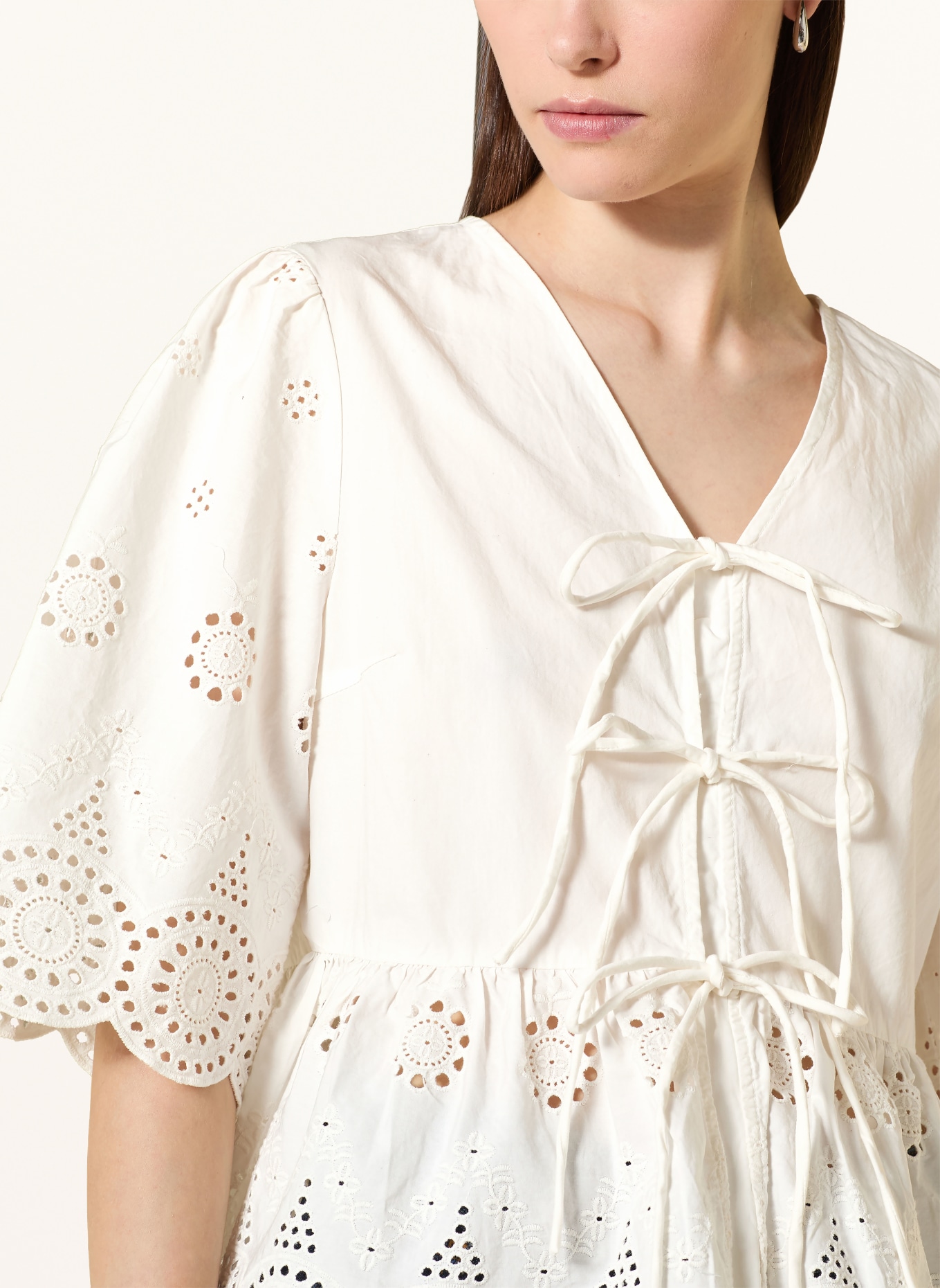 Y.A.S. Blouse with openwork lace: WHITE