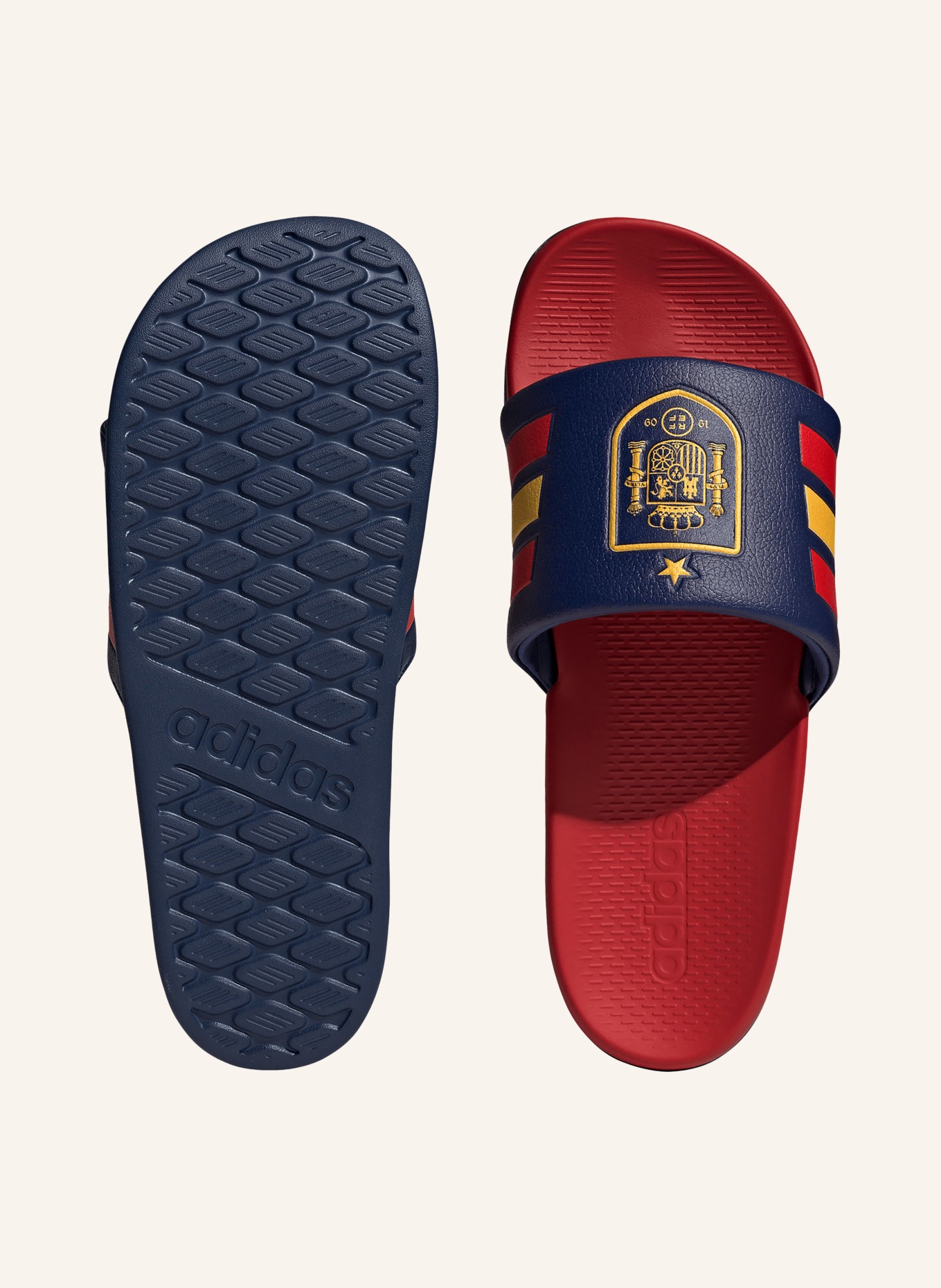 adidas Pantoletten ADILETTE COMFORT 2.0 DEUTSCHLAND: DUNKELBLAU / ROT / GELB