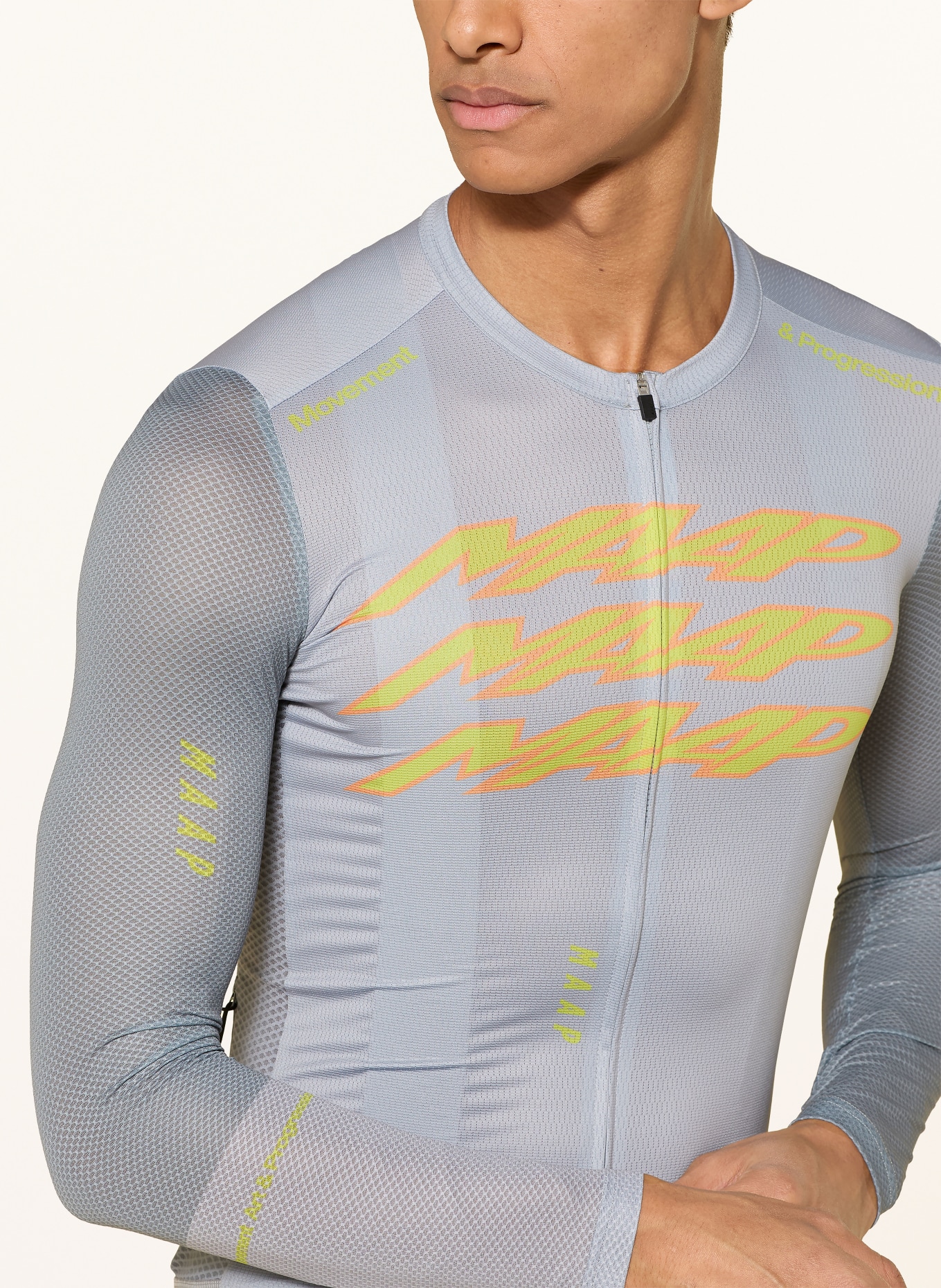 MAAP Radrikot PULSE PRO AIR JERSEY 3.0: GRAU / ORANGE / NEONGELB