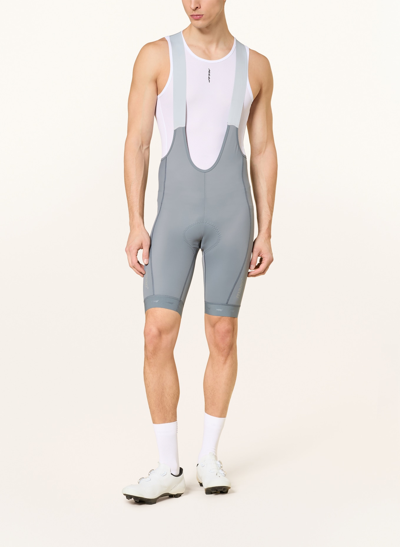 MAAP TRAINING BIB 3.0 cycling shorts with straps and padded insert: GRAY / LIGHT GRAY