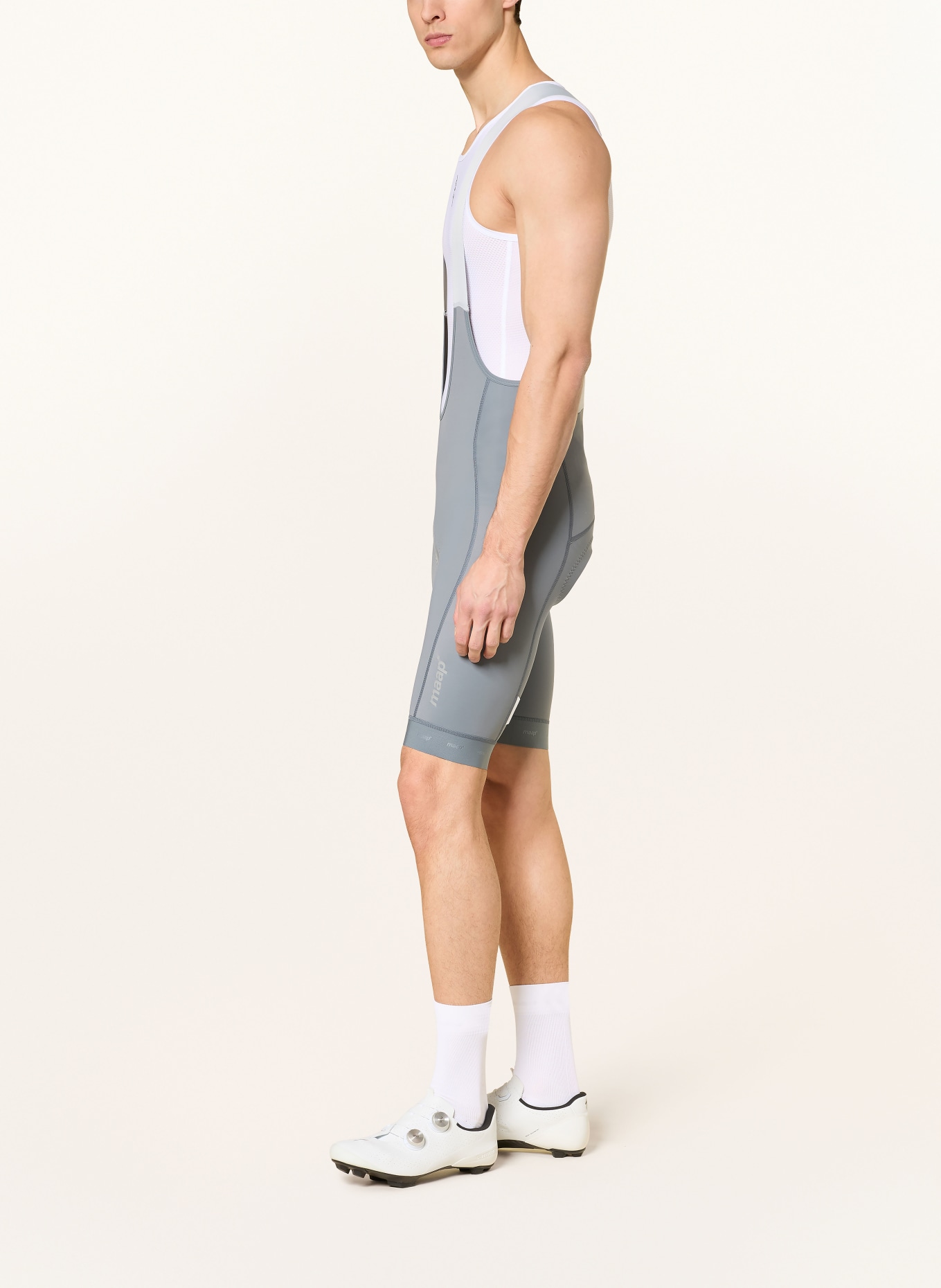 MAAP TRAINING BIB 3.0 cycling shorts with straps and padded insert: GRAY / LIGHT GRAY