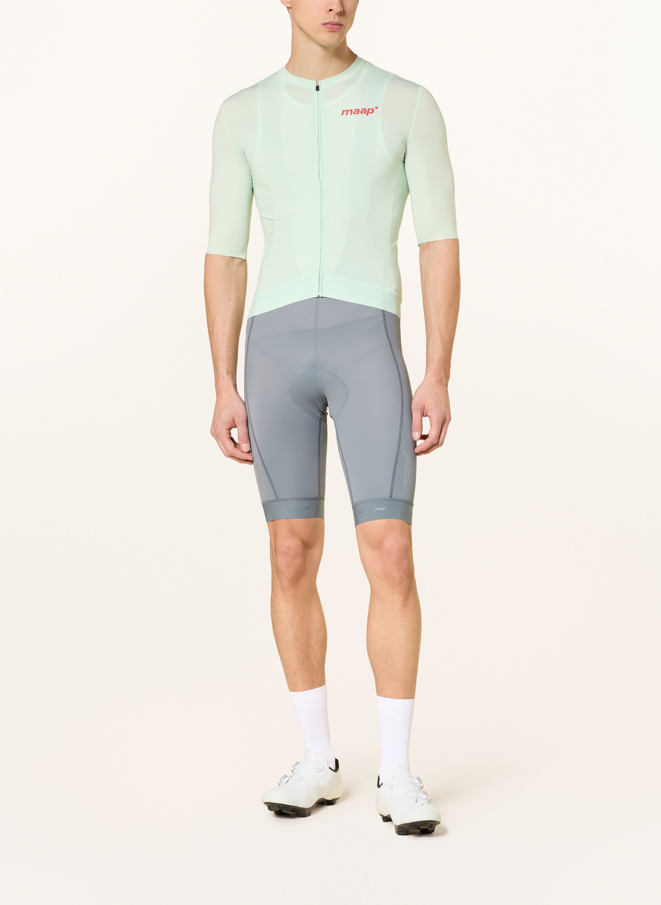 MAAP TRAINING BIB 3.0 cycling shorts with straps and padded insert: GRAY / LIGHT GRAY