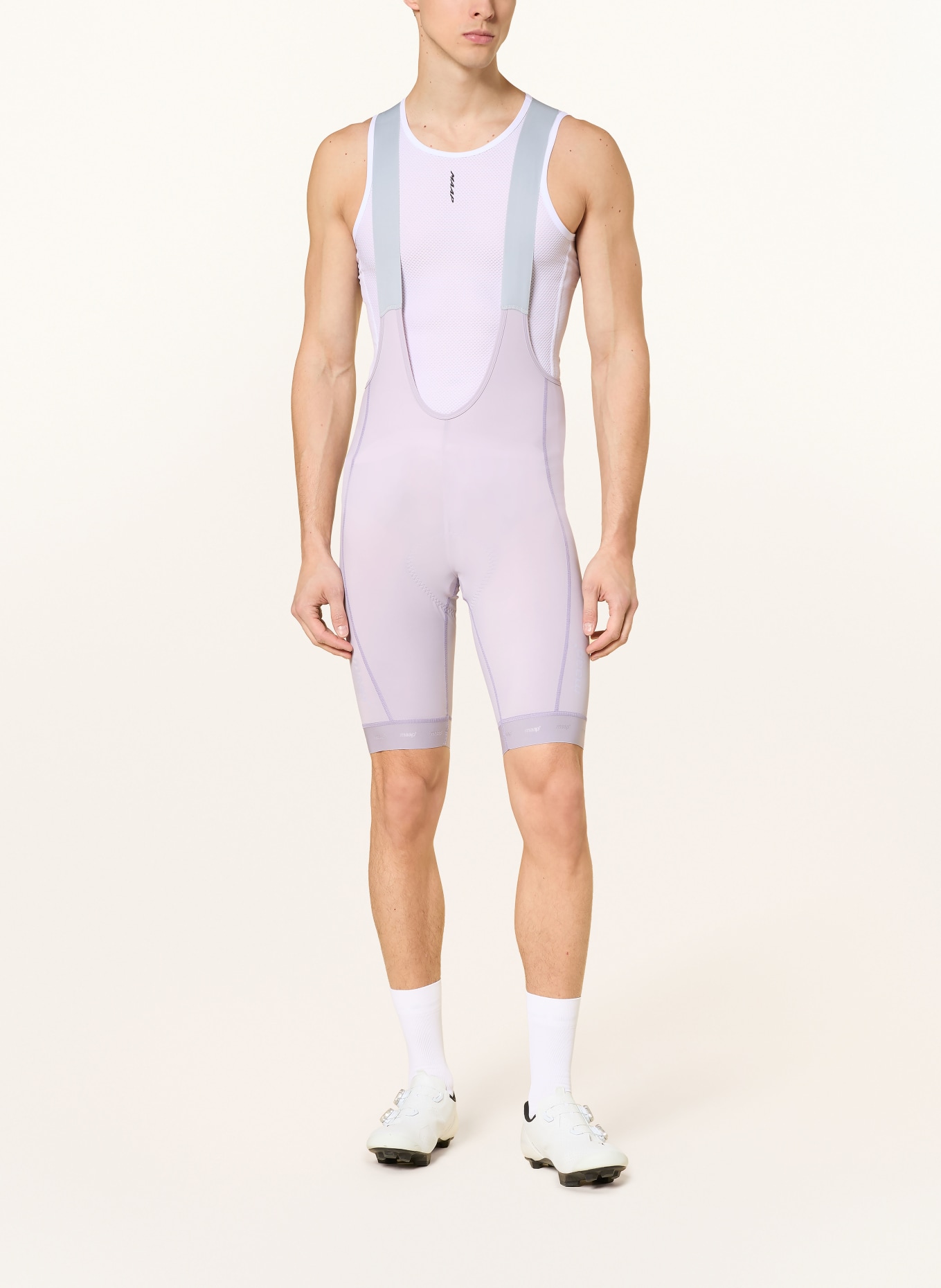 MAAP TRAINING BIB 3.0 cycling shorts with straps and padded insert: LIGHT PURPLE / LIGHT GRAY