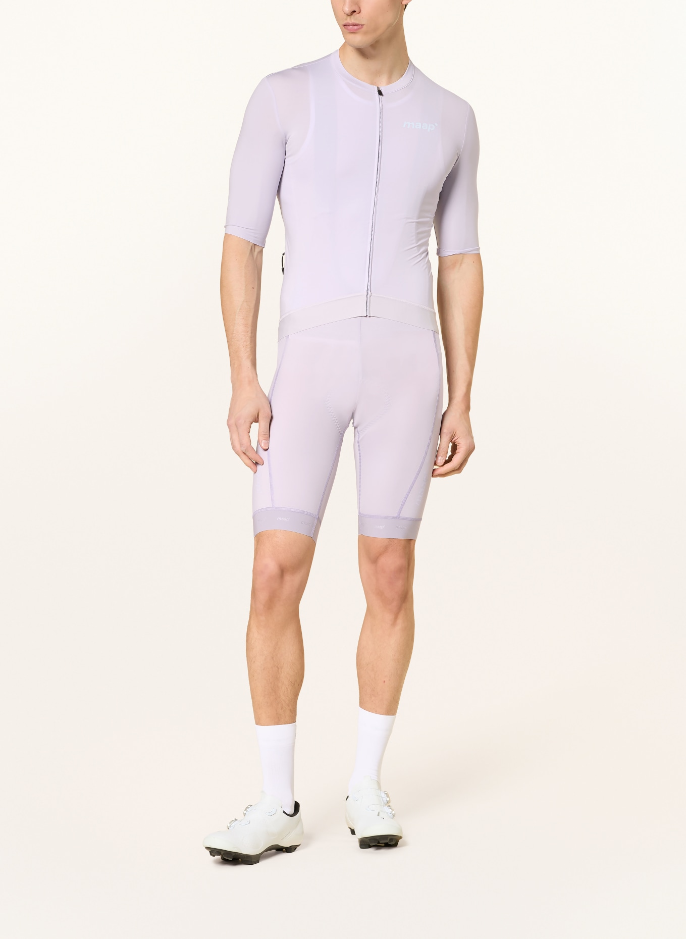 MAAP TRAINING BIB 3.0 cycling shorts with straps and padded insert: LIGHT PURPLE / LIGHT GRAY