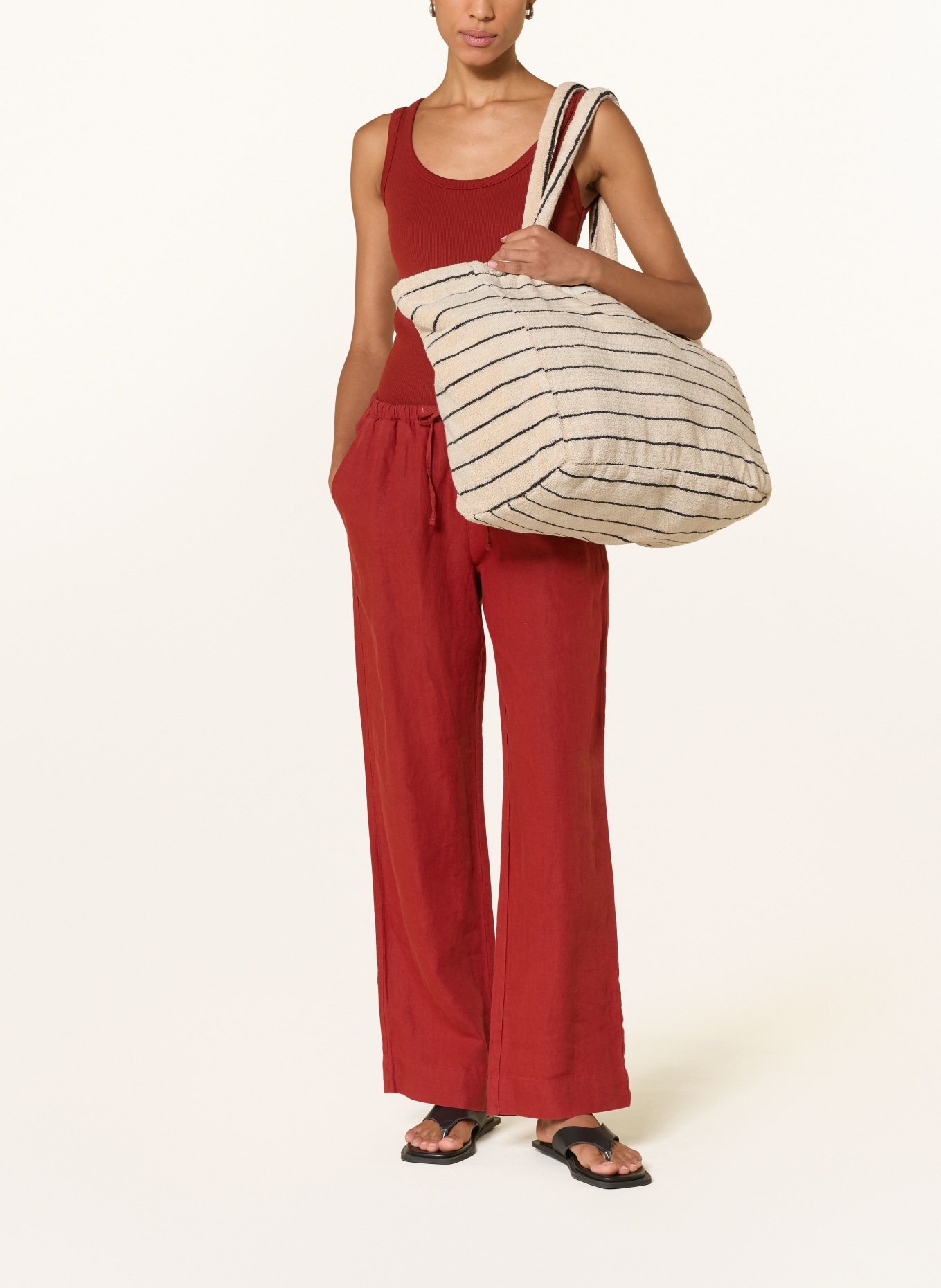 BONGUSTA Strandtas NARAM: CRÈME / DONKERGRIJS