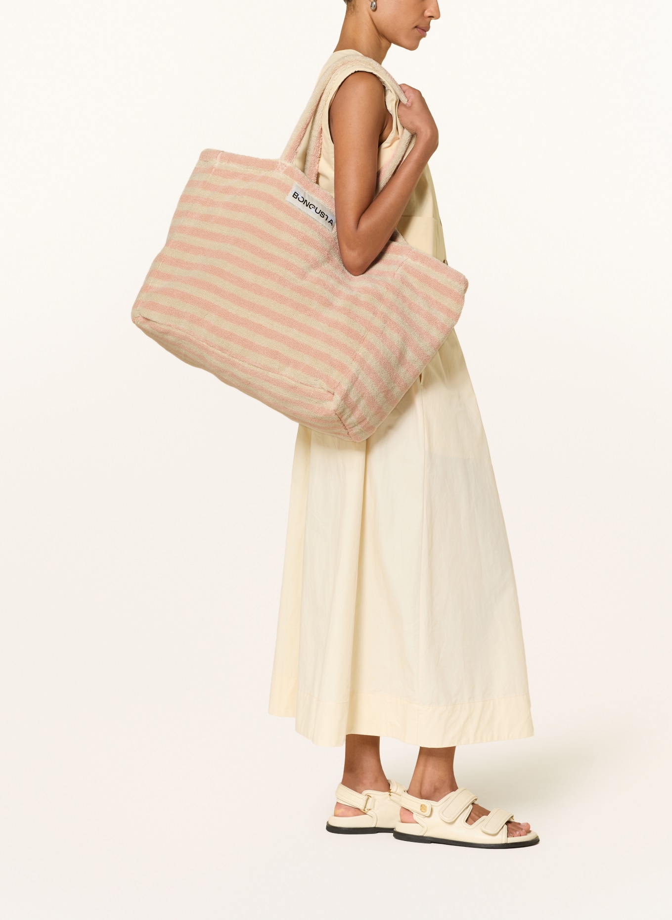 BONGUSTA Sac de plage NARAM: CRÈME / ORANGE CLAIR