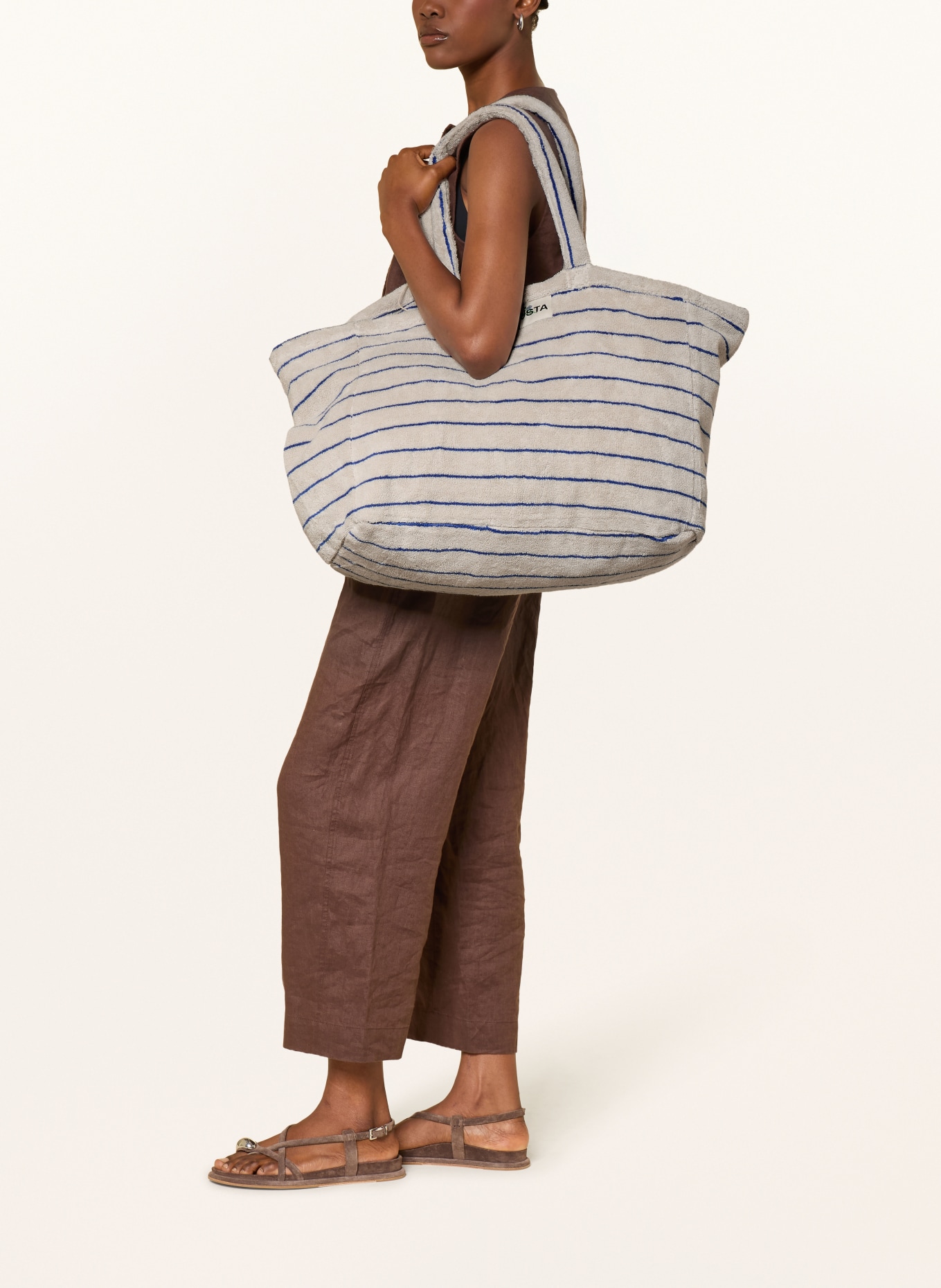 BONGUSTA Strandtas NARAM: WIT / BLAUW