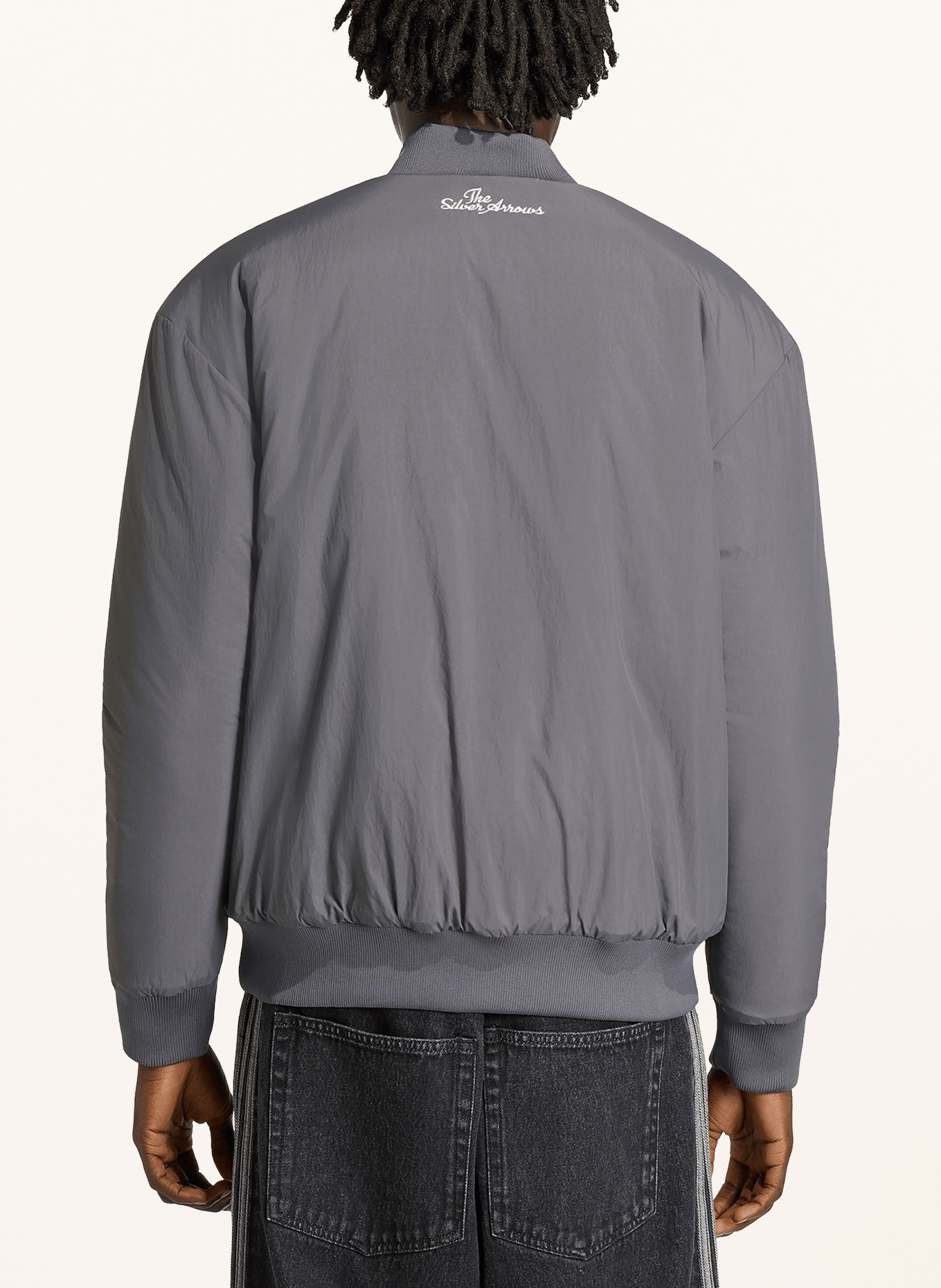adidas MERCEDES - AMG PETRONAS FORMULA 1 TEAM SILVER ARROWS ICON Reversible Blouson: DARK GRAY / BEIGE