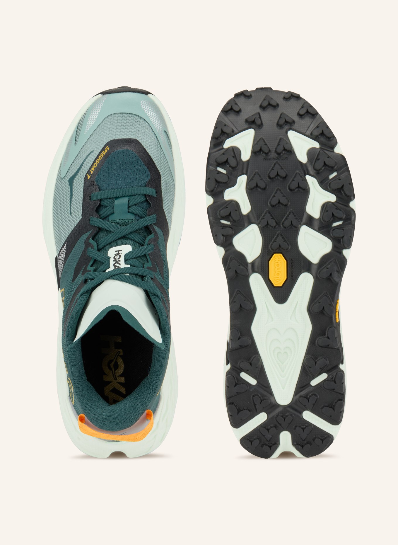 HOKA SPEEDGOAT 7 Trail Running Shoes: DARK GREEN / LIGHT GREEN