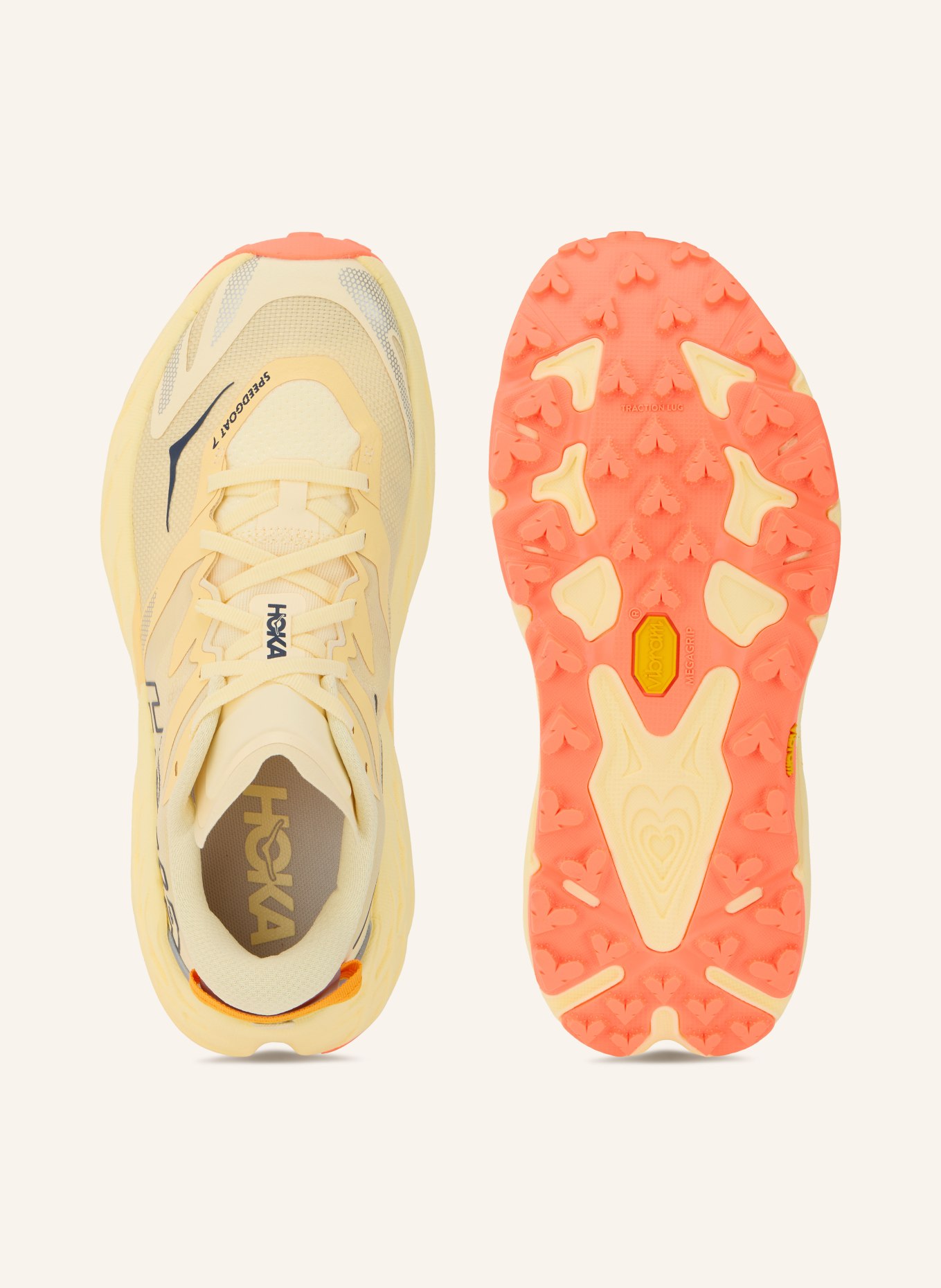 HOKA Trailrunning-Schuhe SPEEDGOAT 7: HELLGELB / ORANGE