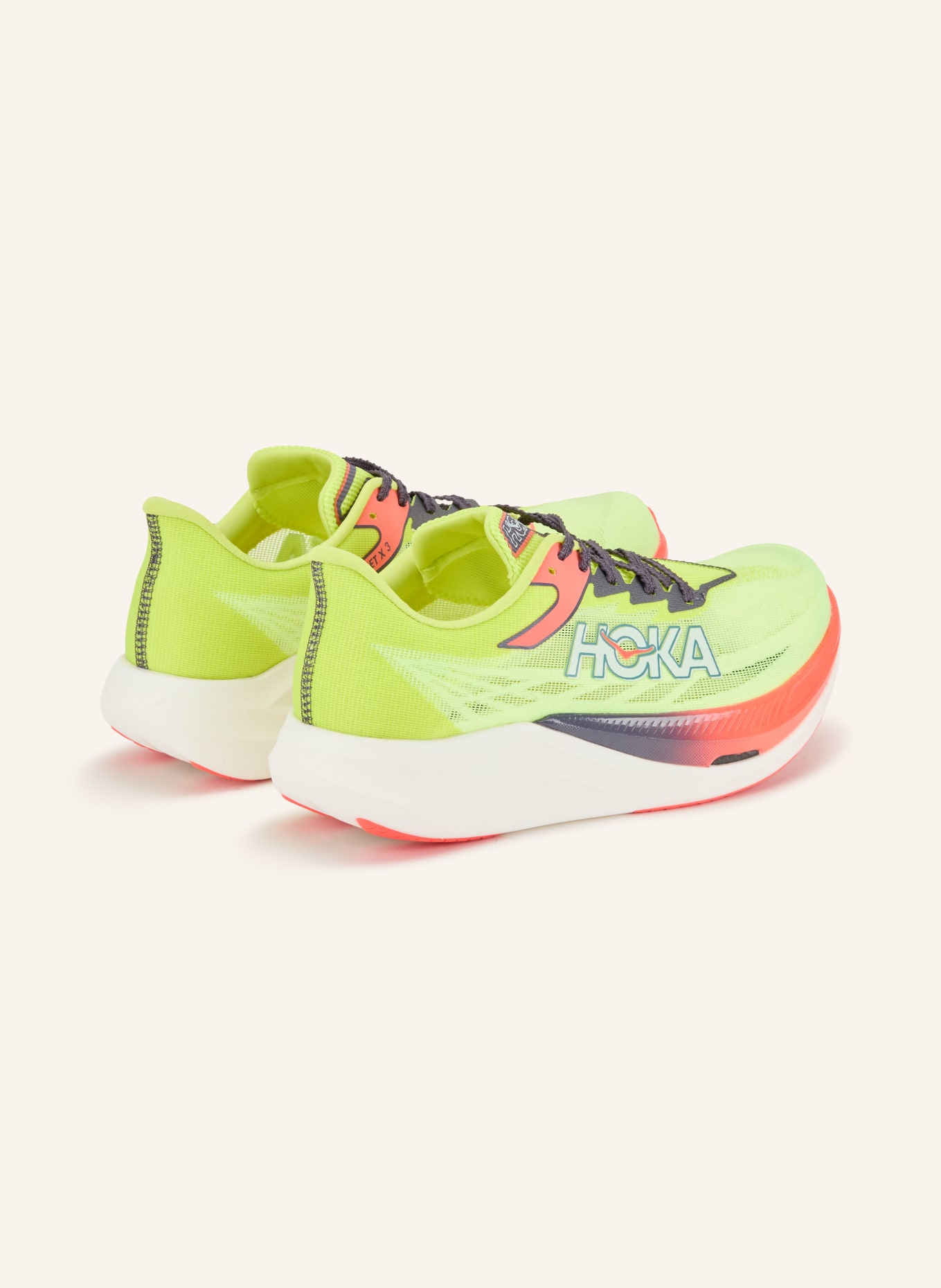 HOKA Running shoes U ROCKET X 3: NEON YELLOW / DARK GRAY / NEON ORANGE