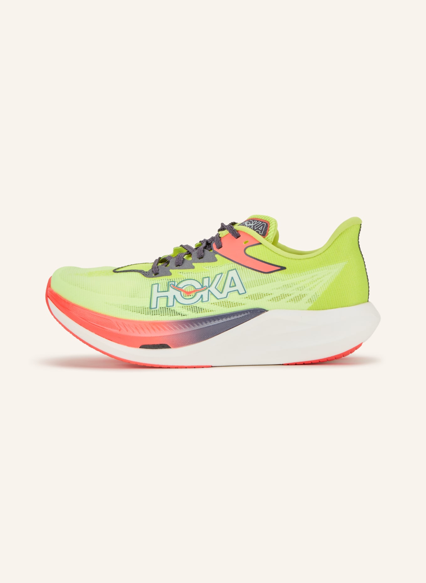 HOKA Running shoes U ROCKET X 3: NEON YELLOW / DARK GRAY / NEON ORANGE