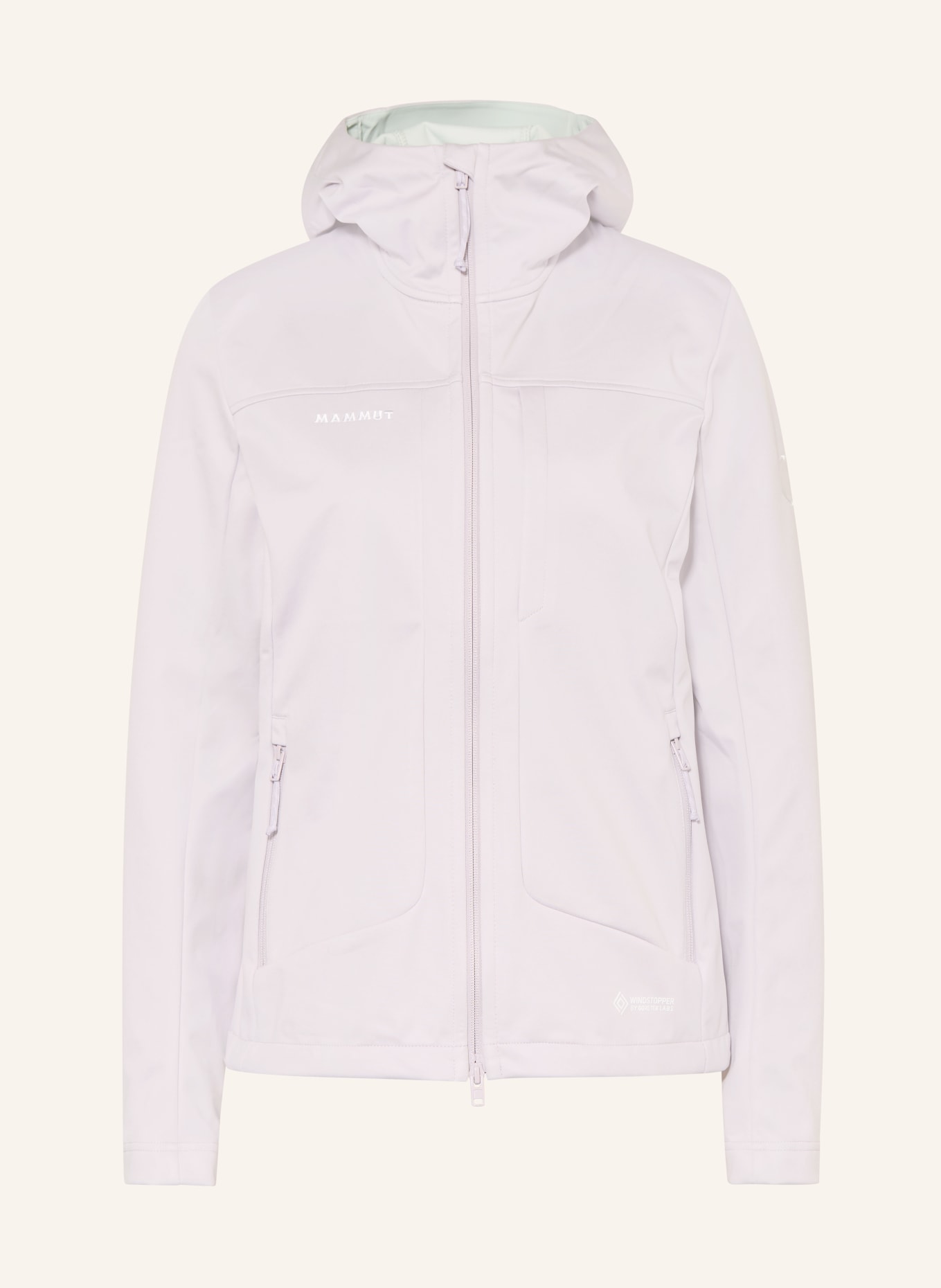 MAMMUT Softshellová bunda ULTIMATE VIII SO HOODED: SVĚTLE FIALOVÁ