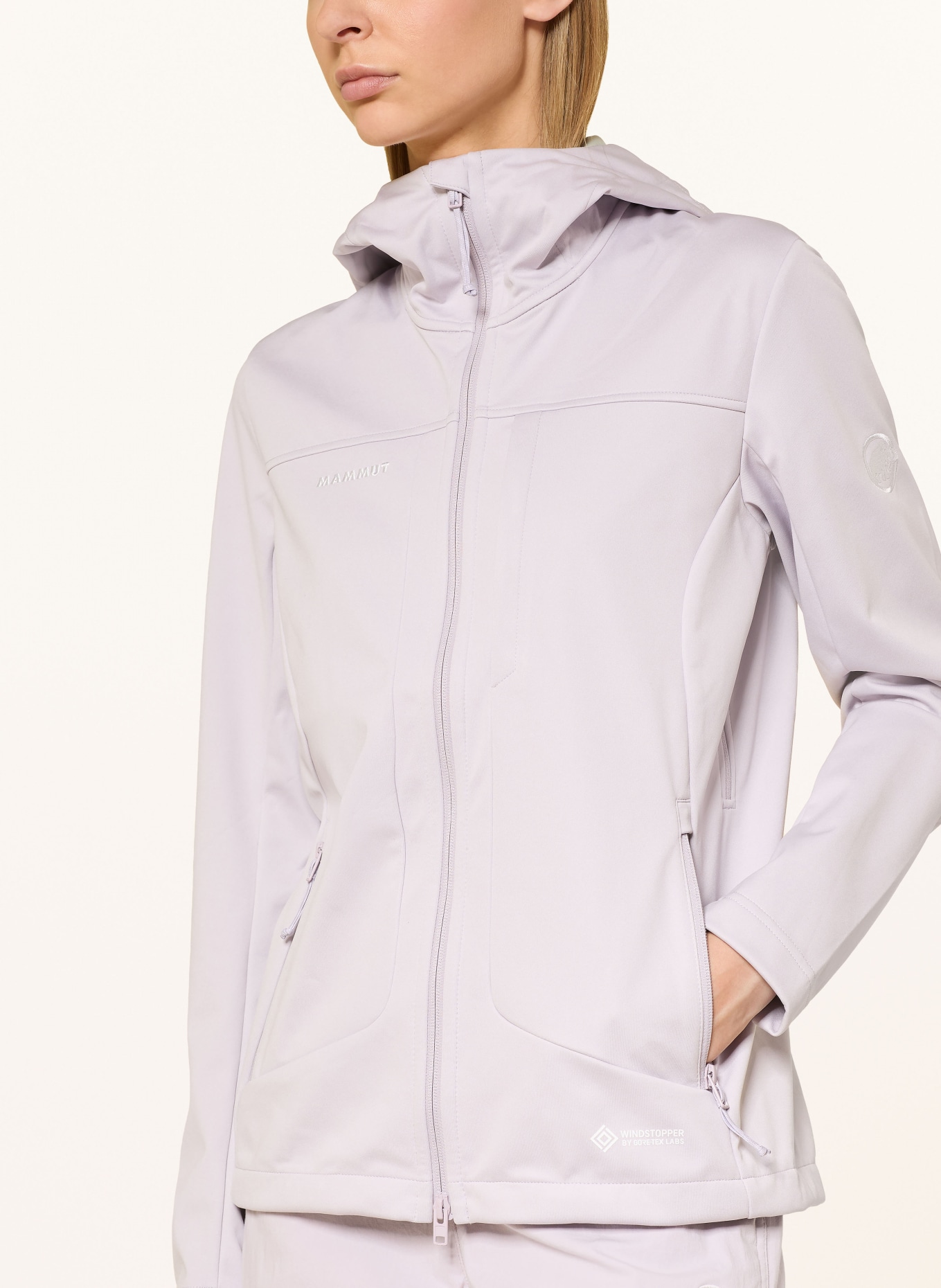 MAMMUT Softshellová bunda ULTIMATE VIII SO HOODED: SVĚTLE FIALOVÁ