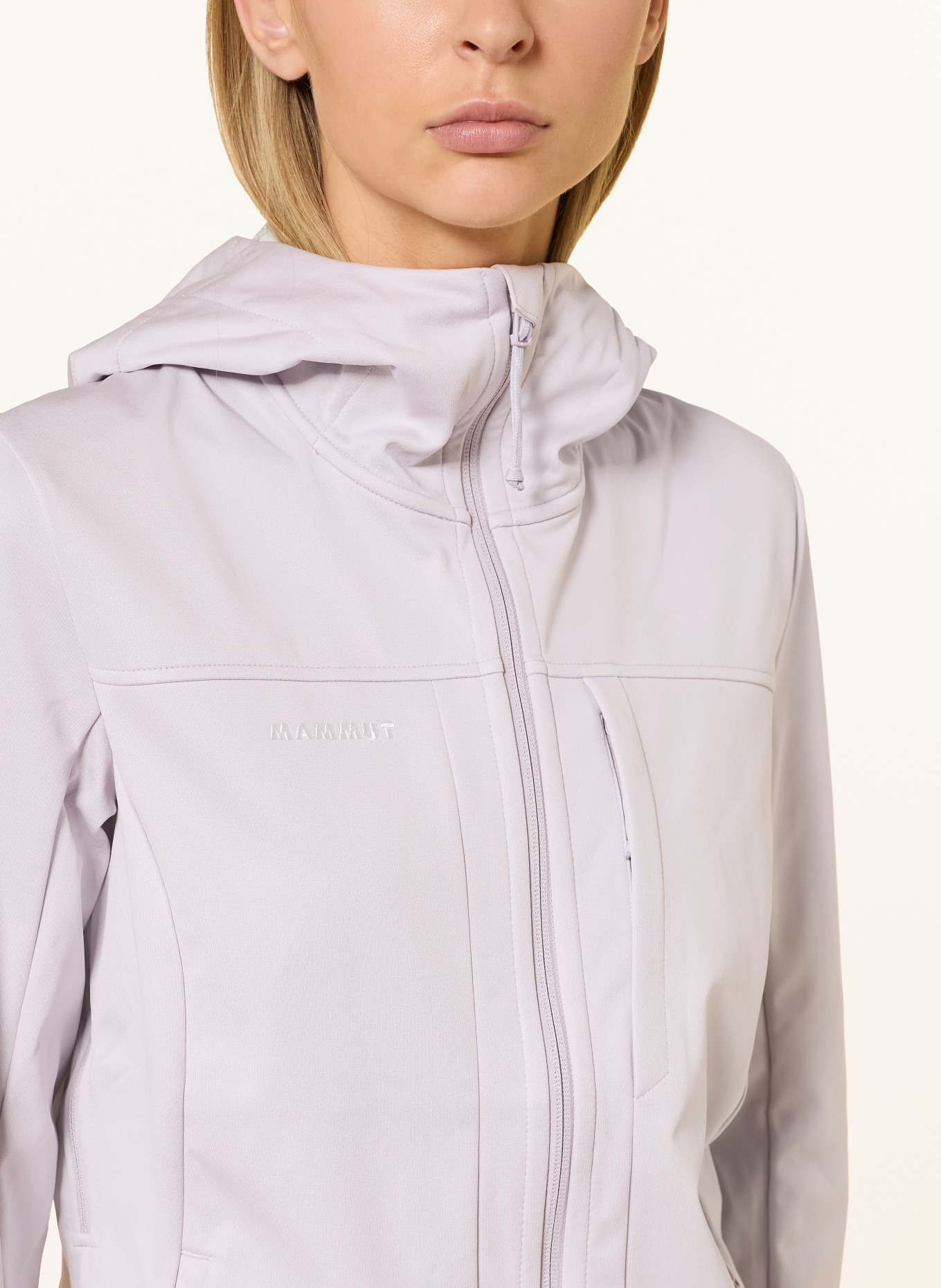 MAMMUT Softshellová bunda ULTIMATE VIII SO HOODED: SVĚTLE FIALOVÁ