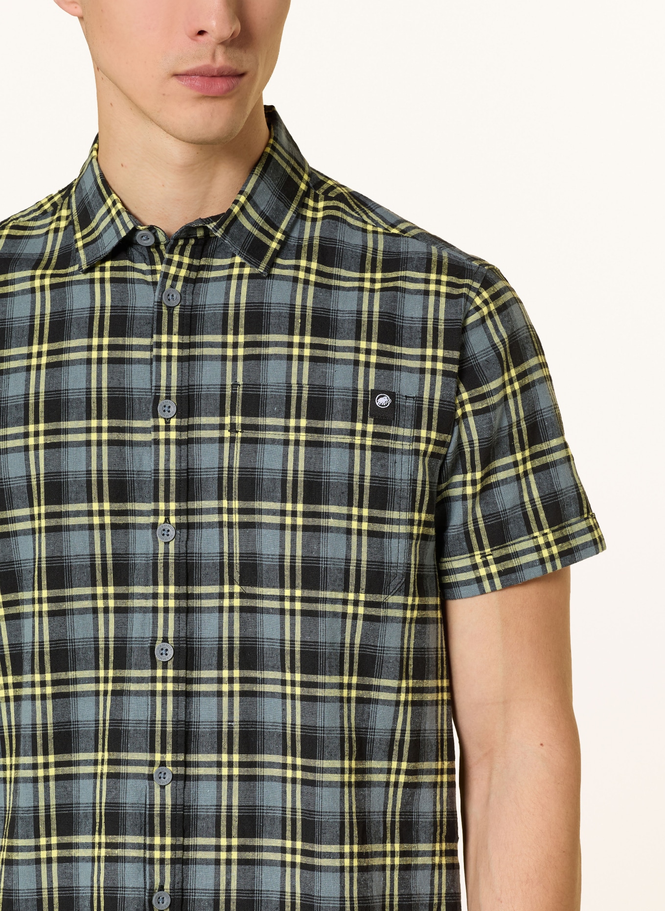 MAMMUT Outdoor-Hemd TROVAT SUMMER: GRAU / GELB