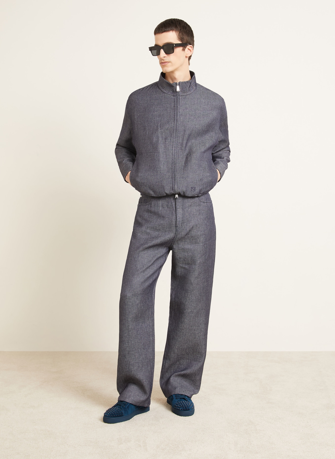 Christian Louboutin LOUIS JUNIOR sneakers with studs: DARK BLUE