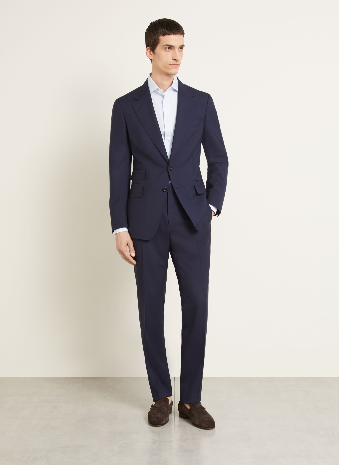 TOM FORD Garnitur o kroju extra slim fit: GRANATOWY