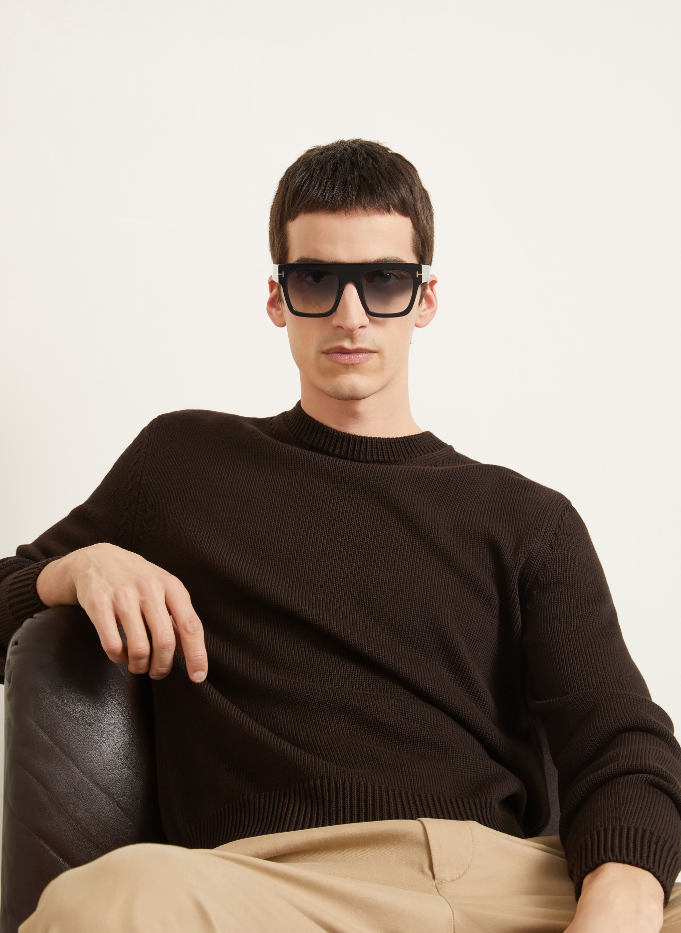 TOM FORD Svetr s hedvábím: TMAVĚ HNĚDÁ