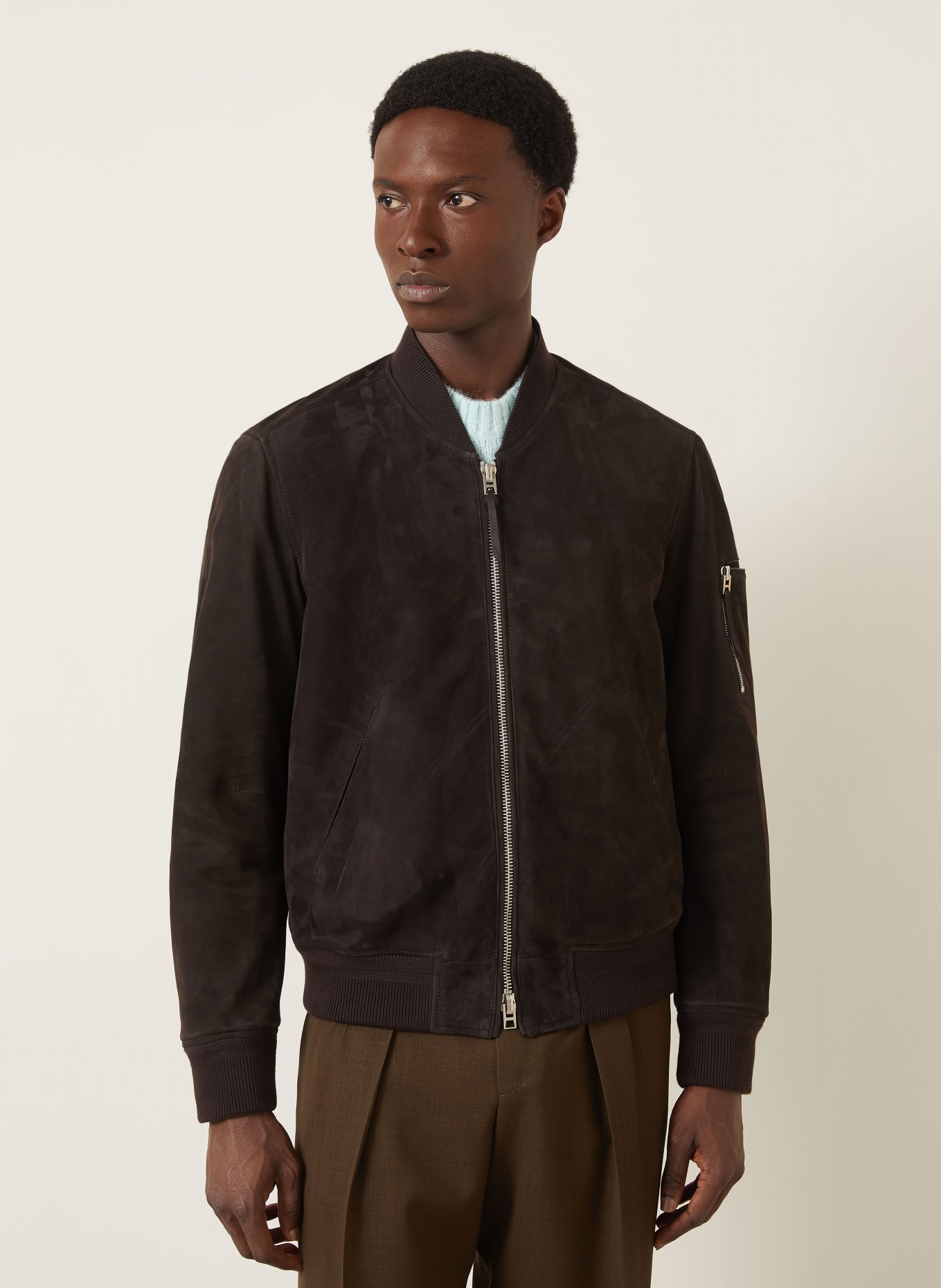 TOM FORD Lederblouson: DUNKELBRAUN