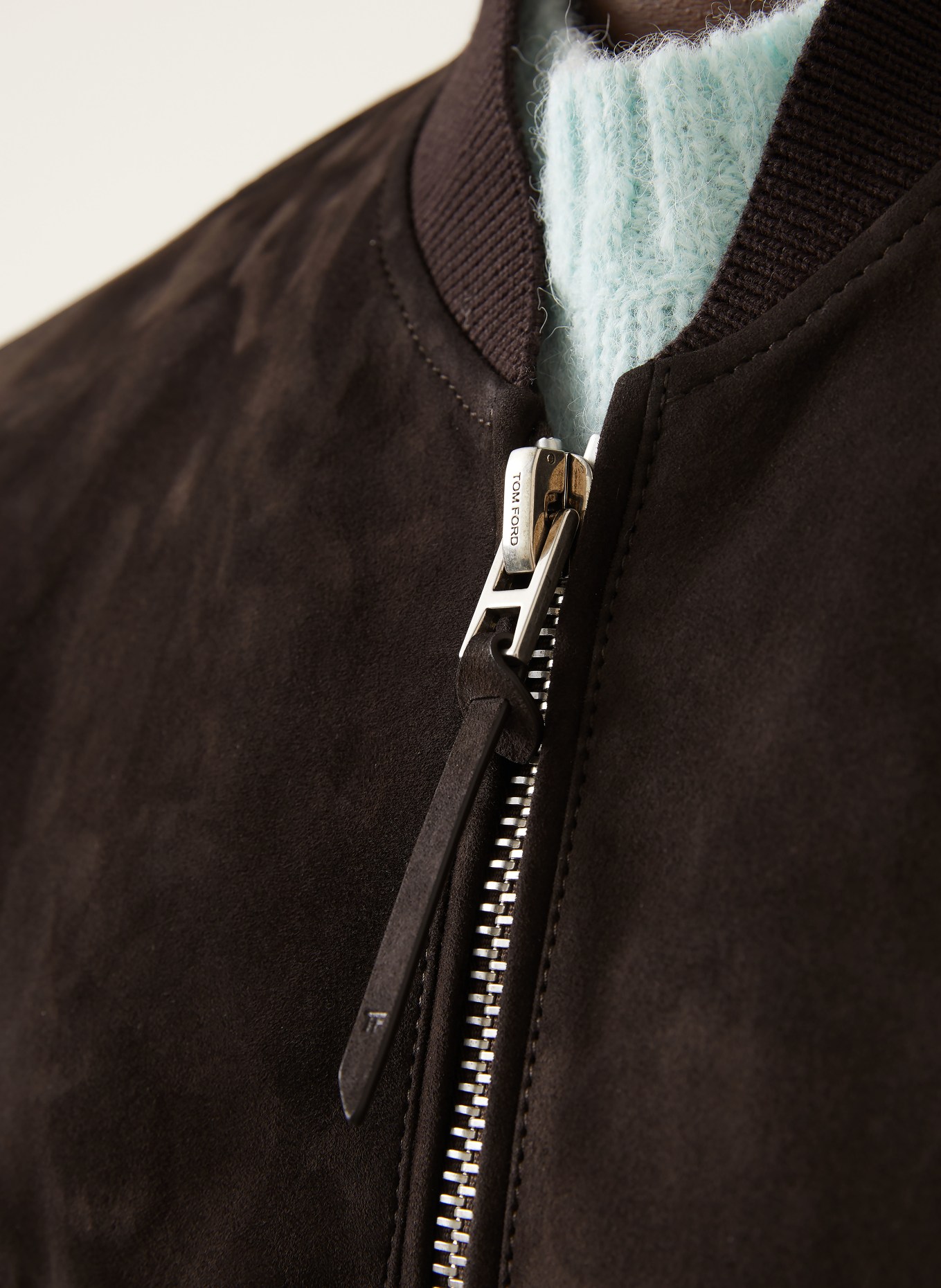 TOM FORD Lederblouson: DUNKELBRAUN