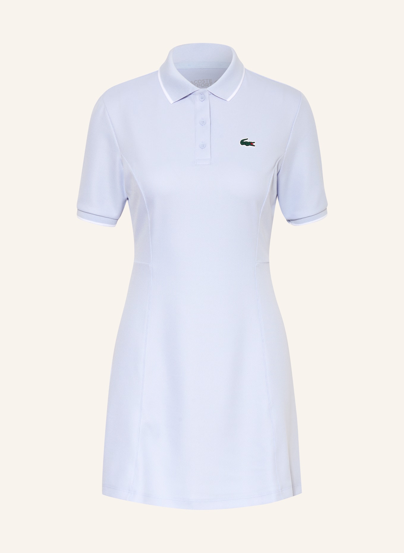 LACOSTE Piqué-Polokleid: HELLBLAU