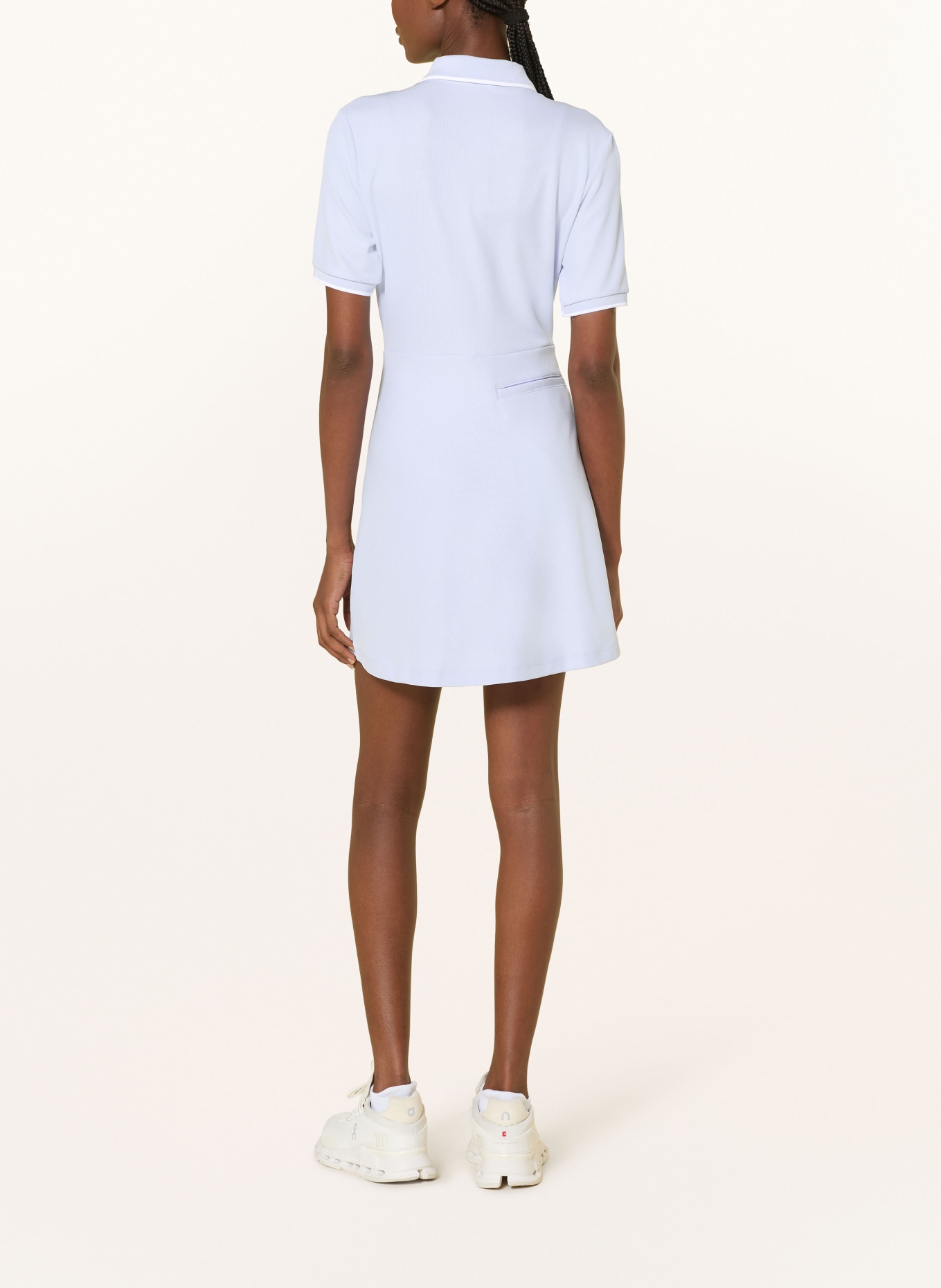 LACOSTE Piqué-Polokleid: HELLBLAU