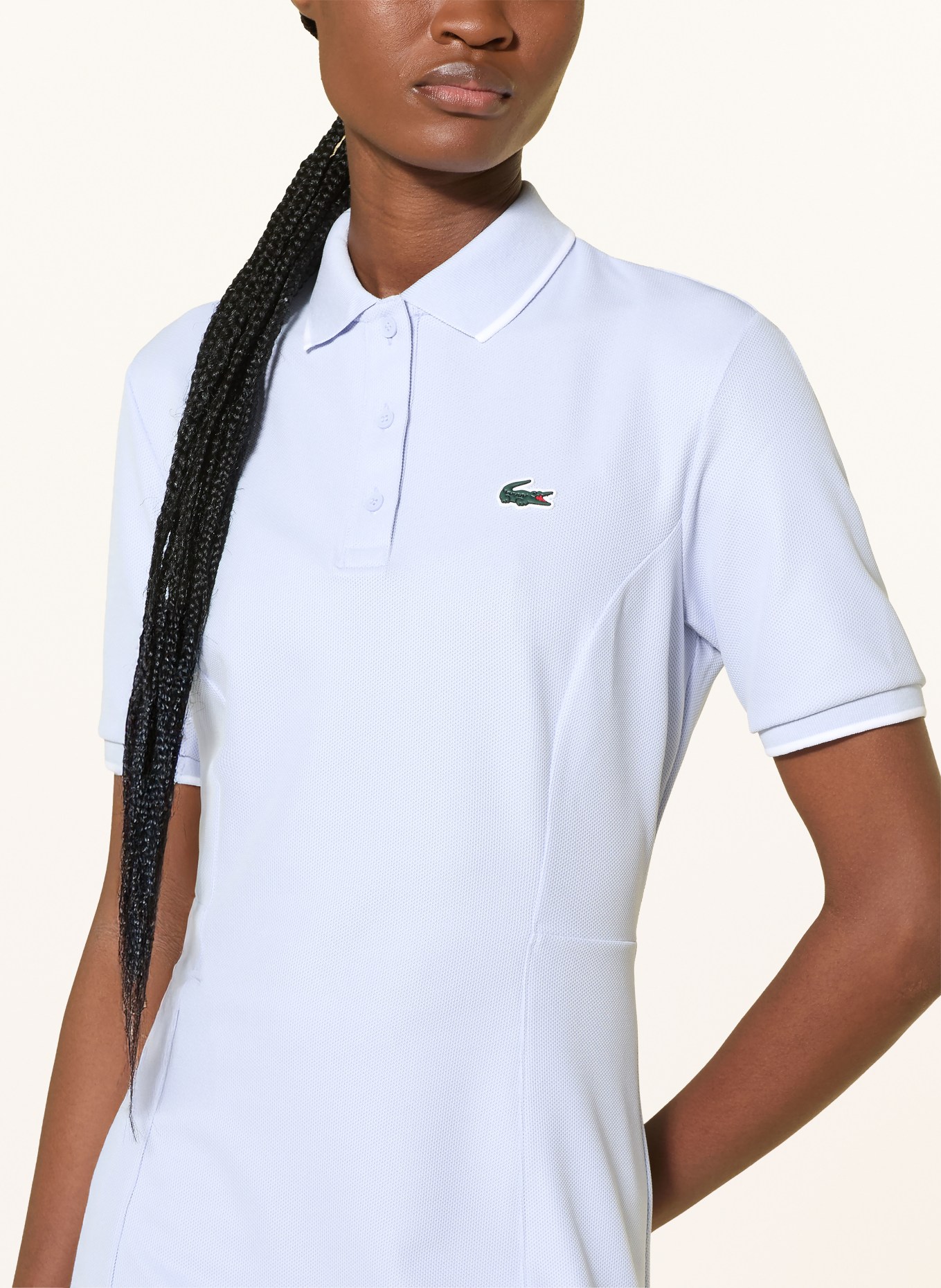 LACOSTE Piqué-Polokleid: HELLBLAU
