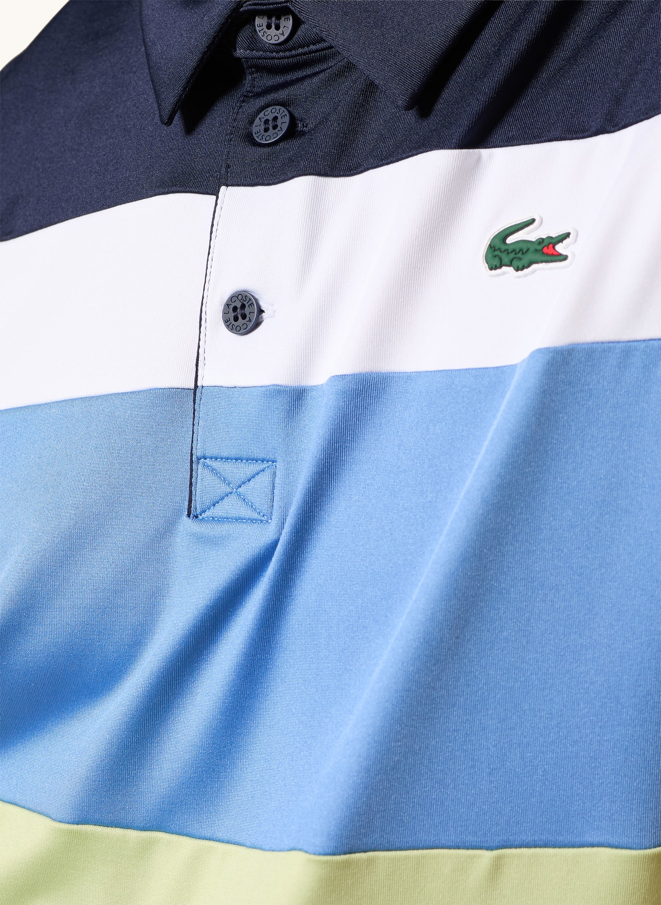 LACOSTE Polo fonctionnel: BLEU FONCÉ / VERT CLAIR / BLANC