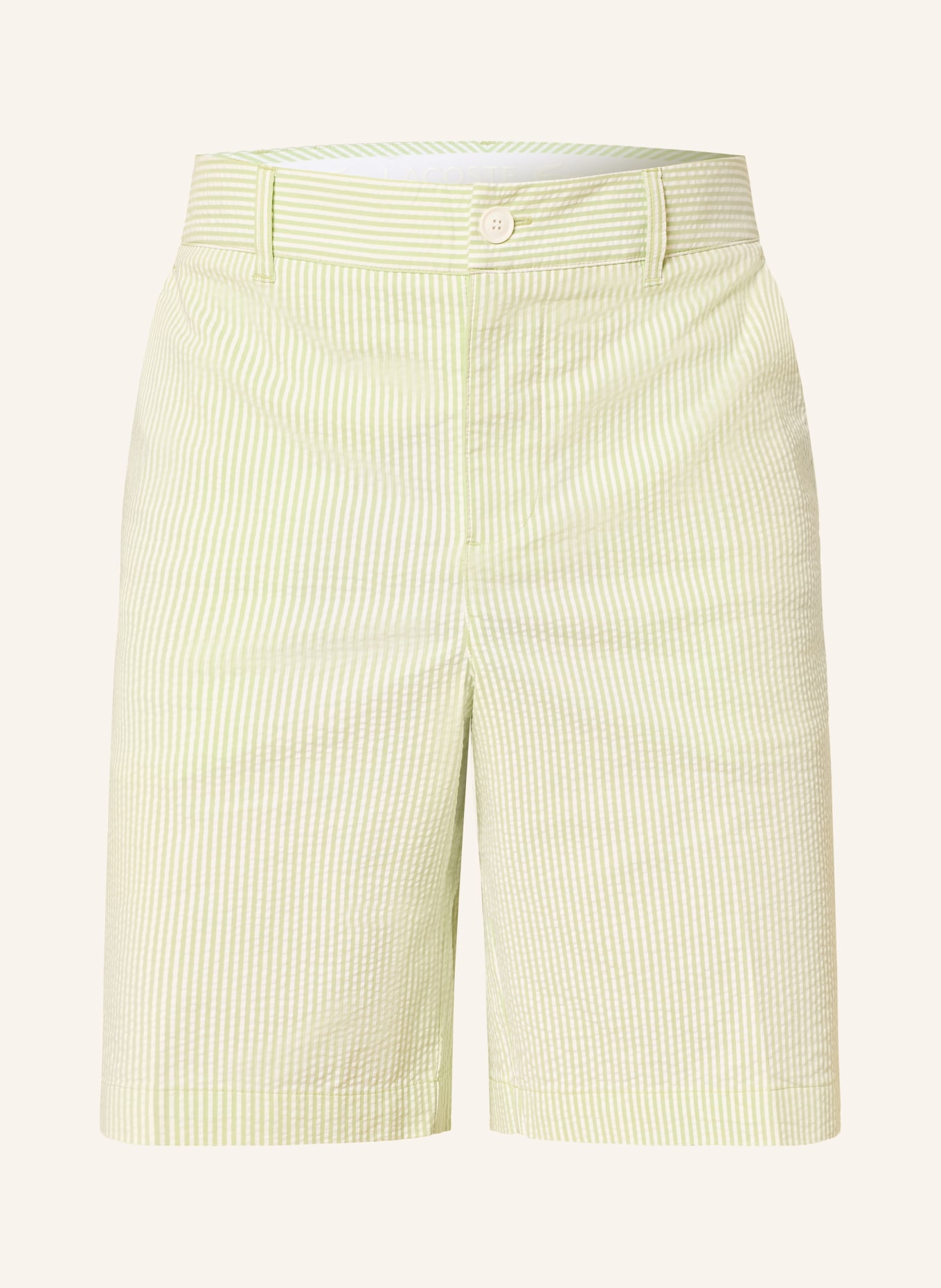 LACOSTE Golf shorts: LIGHT GREEN / WHITE