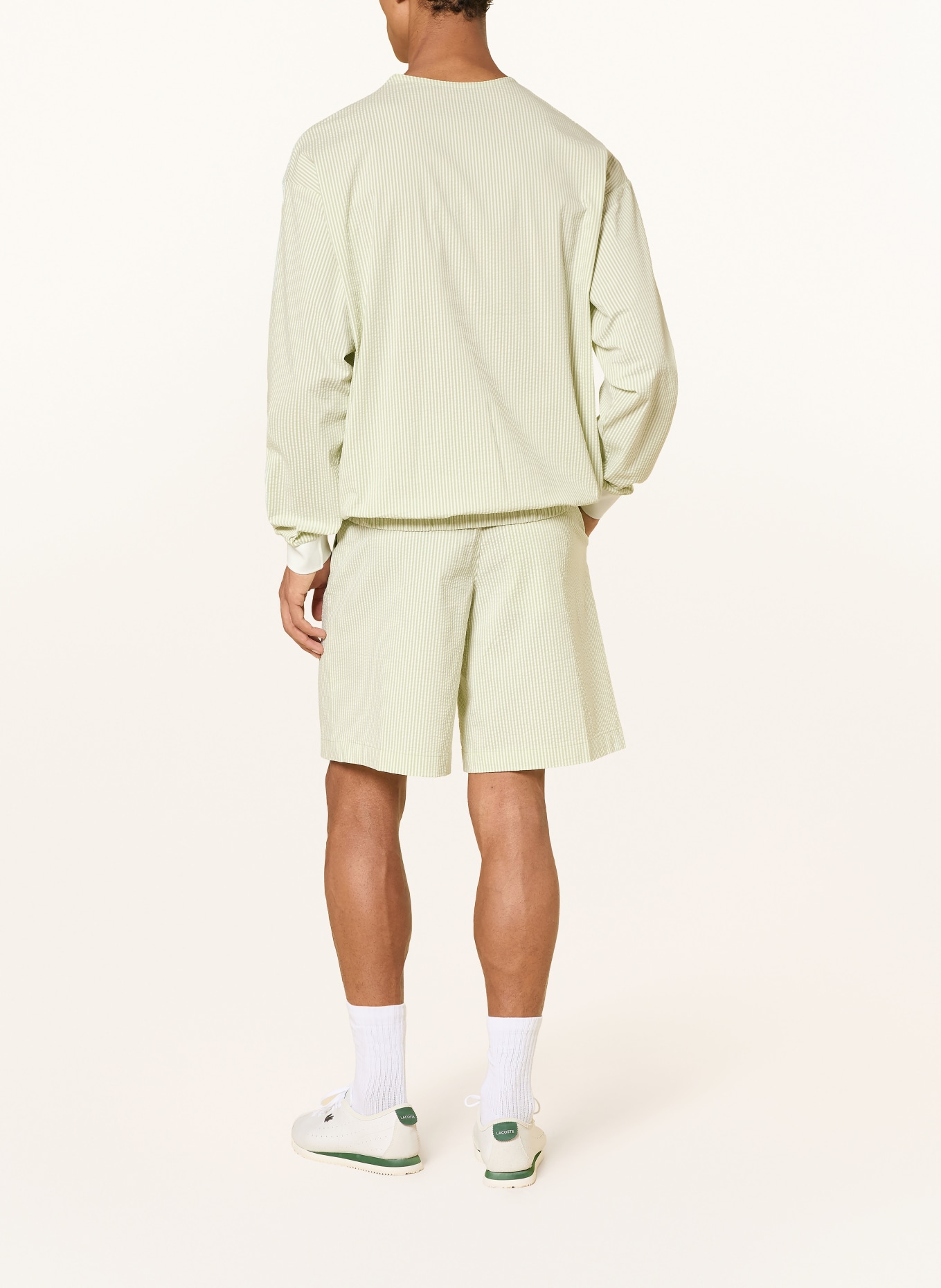LACOSTE Golf shorts: LIGHT GREEN / WHITE