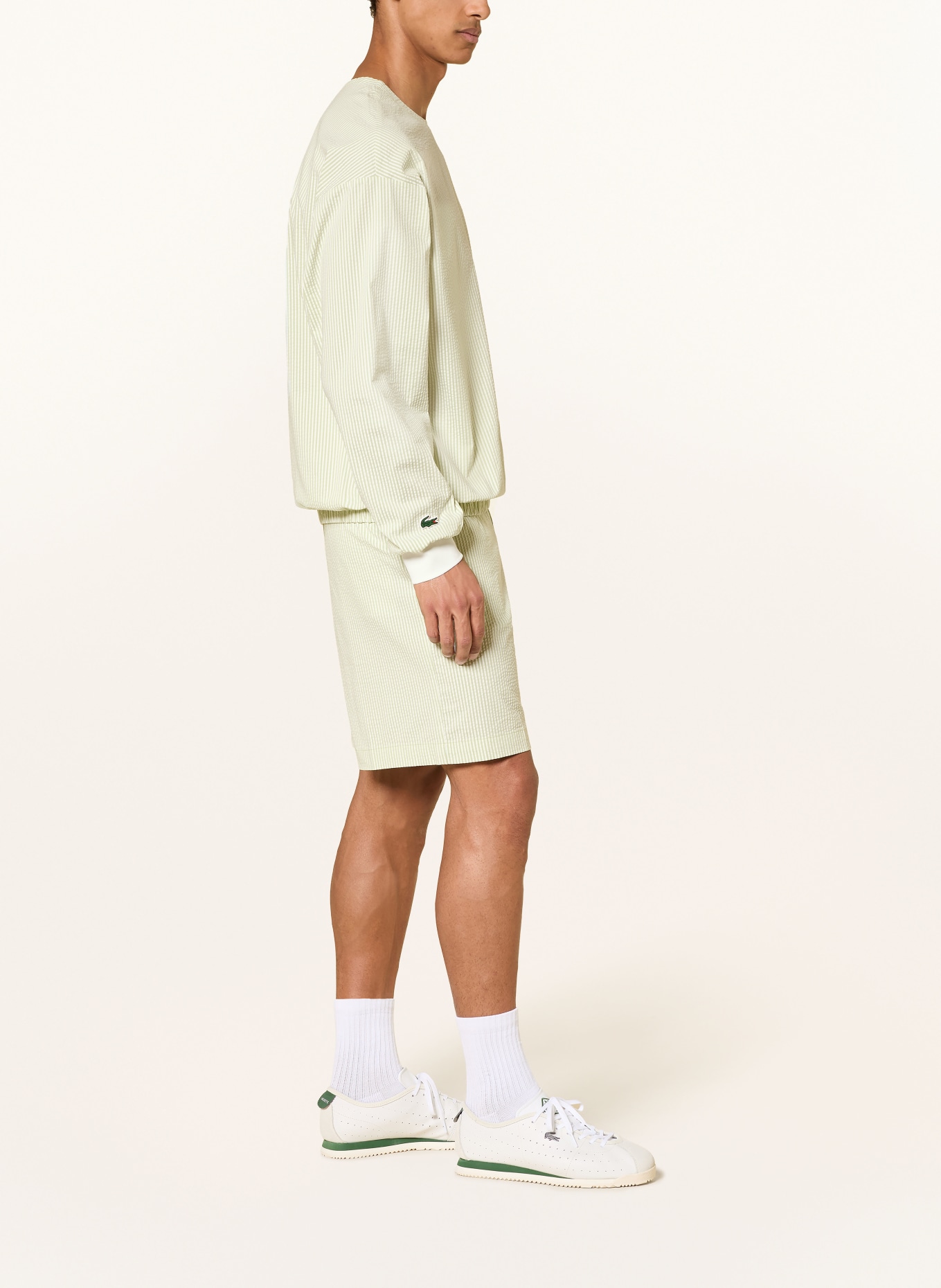 LACOSTE Golf shorts: LIGHT GREEN / WHITE