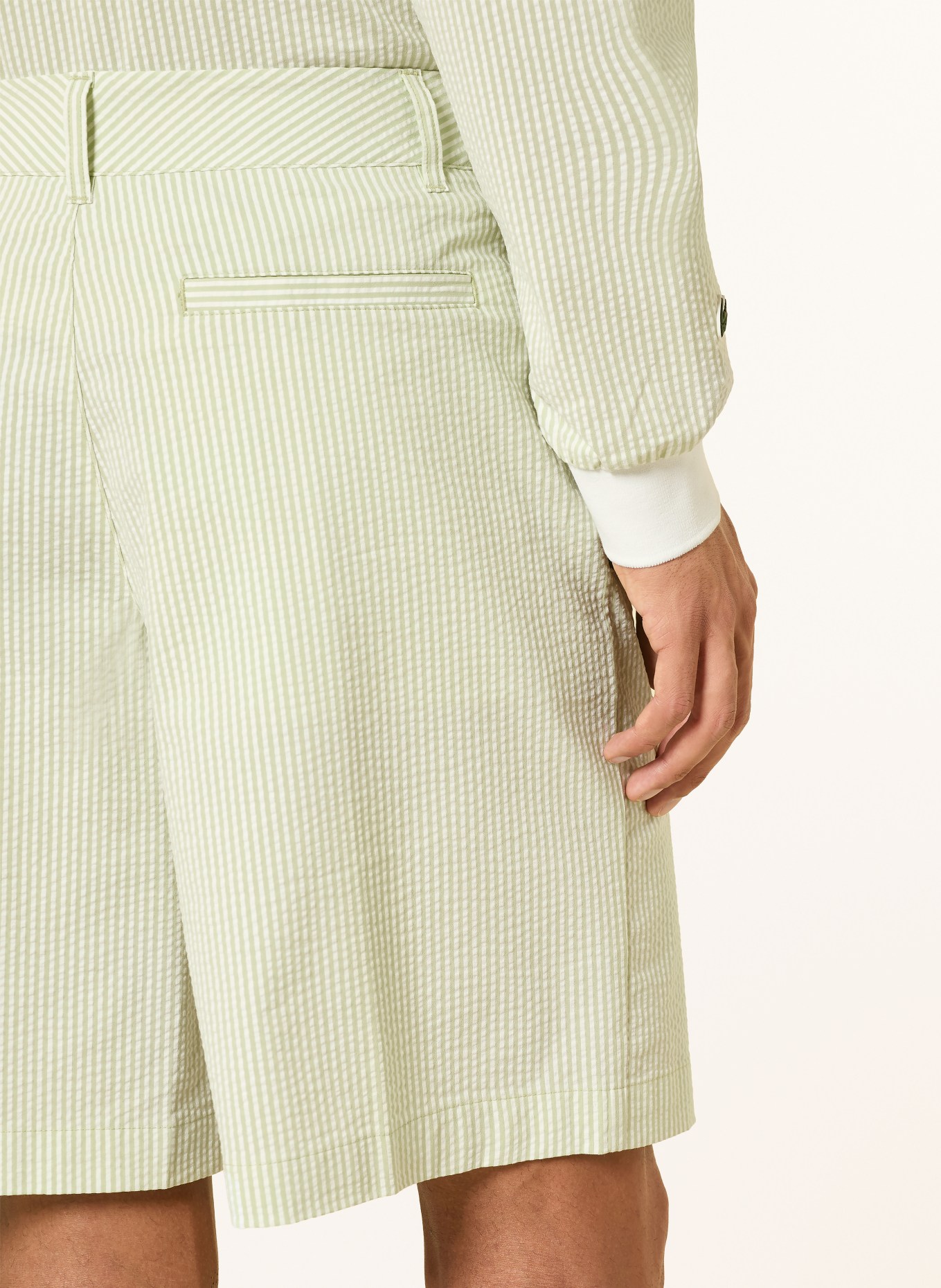 LACOSTE Golf shorts: LIGHT GREEN / WHITE