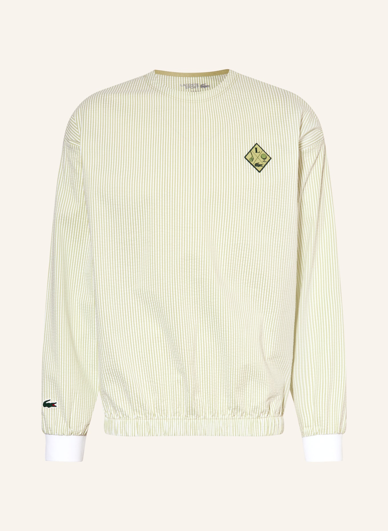 LACOSTE Sweat-shirt: VERT CLAIR / BLANC