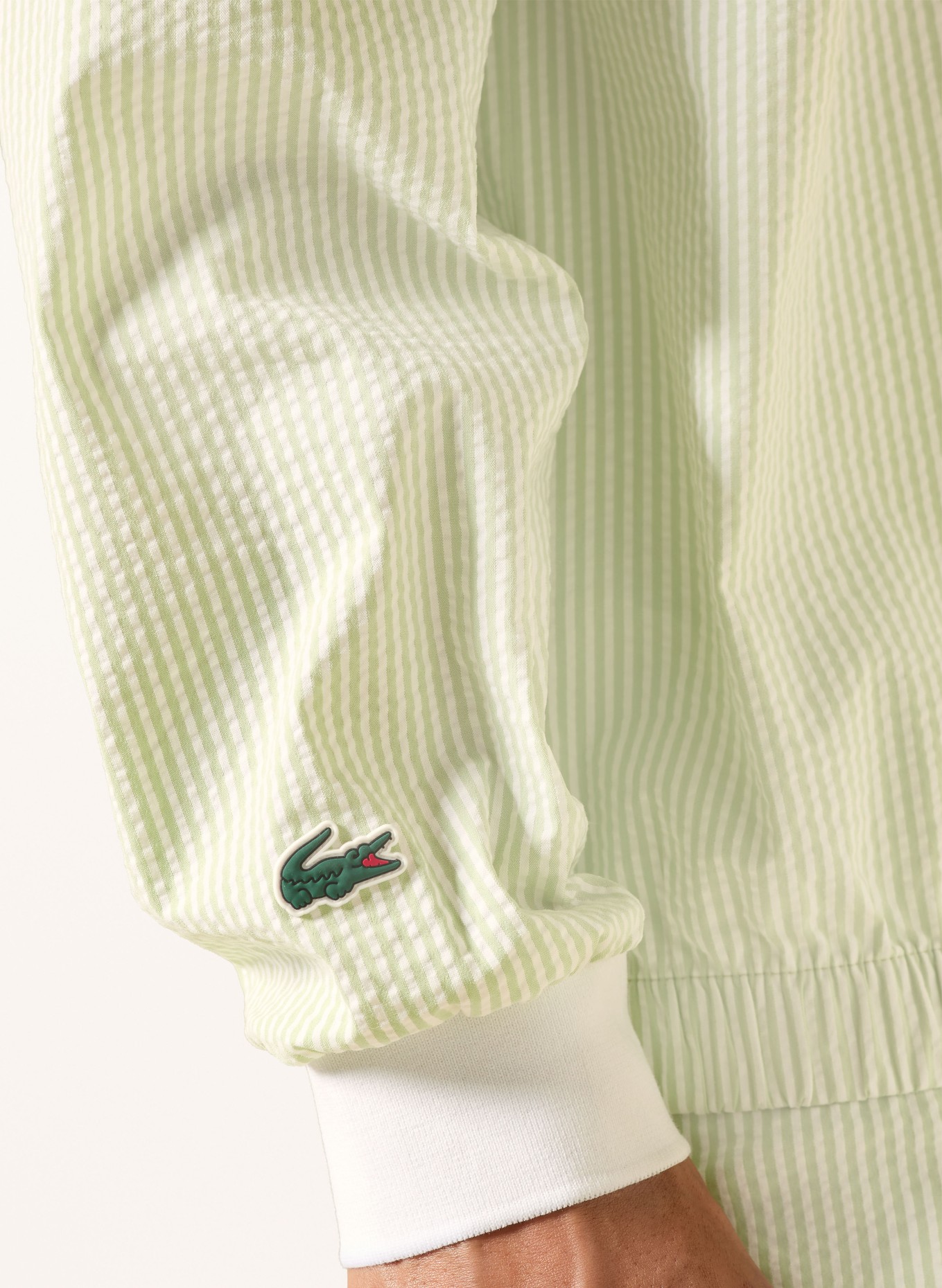 LACOSTE Sweat-shirt: VERT CLAIR / BLANC