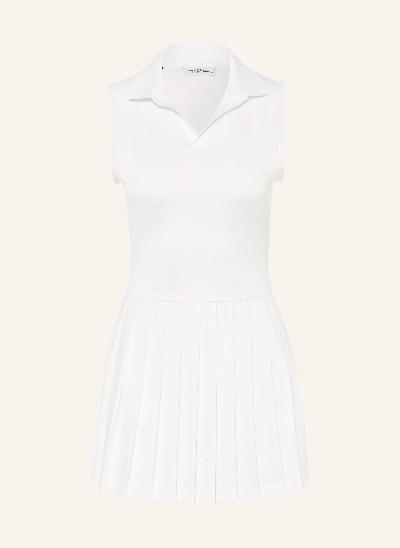 LACOSTE Tennis dress with cutouts: WHITE