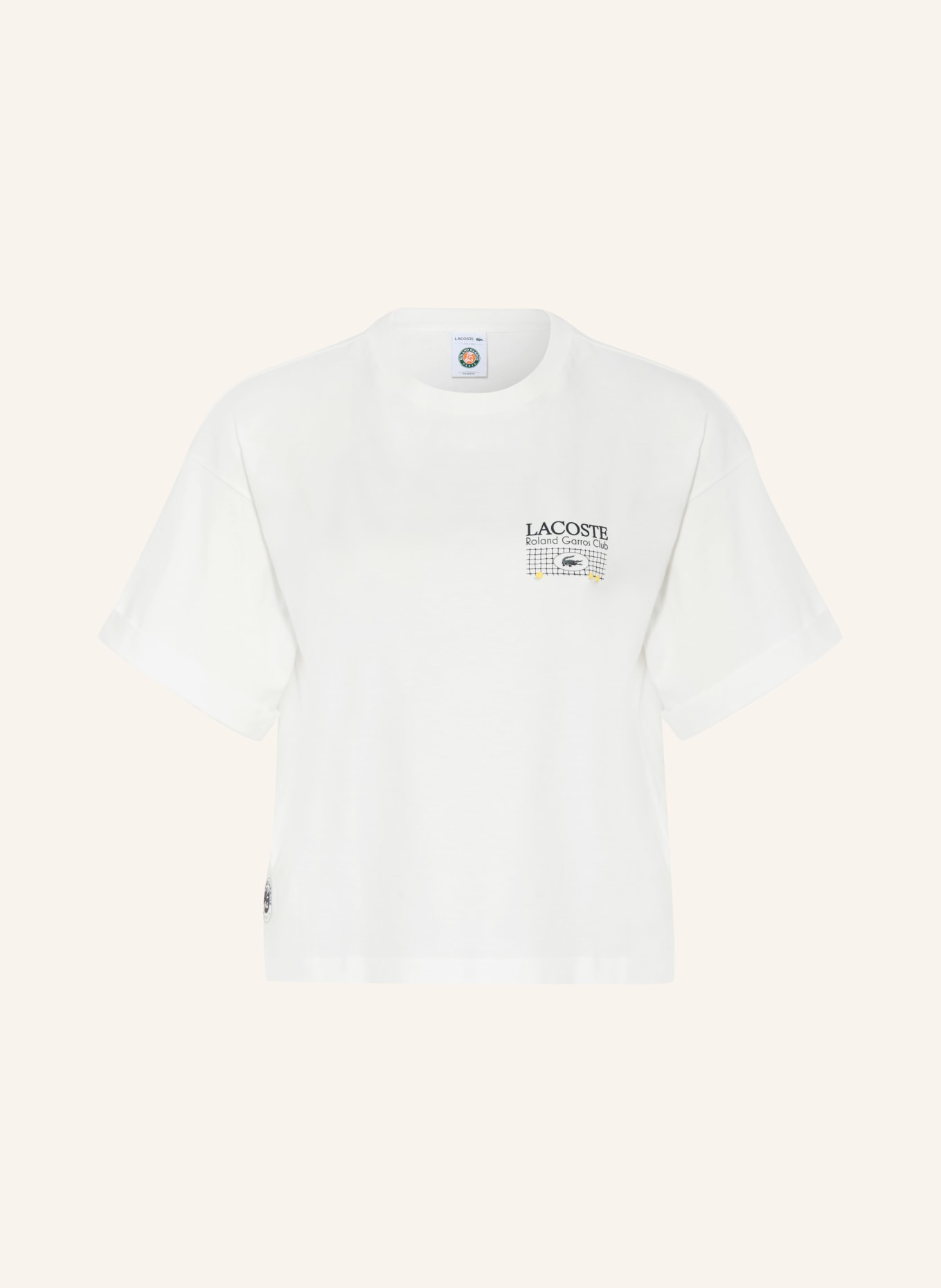 LACOSTE T-shirt: ÉCRU / MARRON